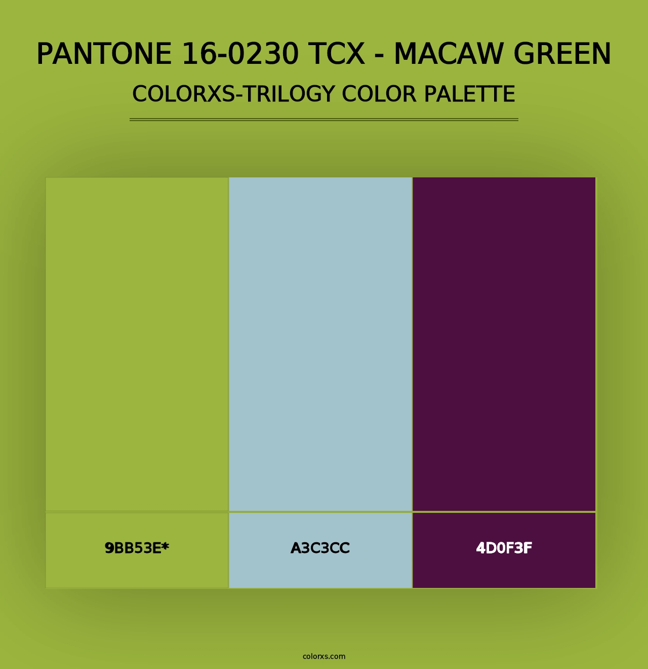 PANTONE 16-0230 TCX - Macaw Green - Colorxs Trilogy Palette