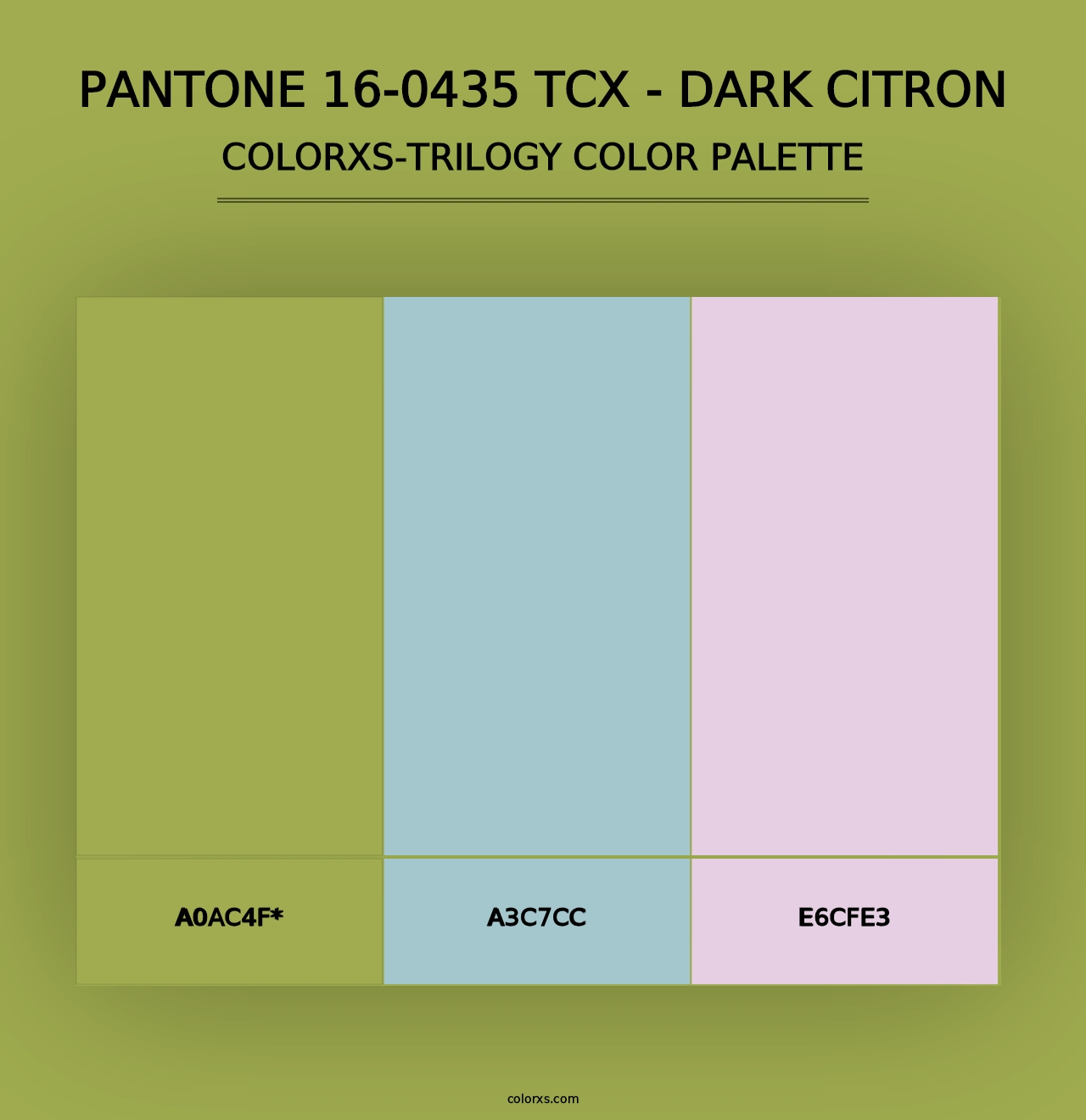 PANTONE 16-0435 TCX - Dark Citron - Colorxs Trilogy Palette