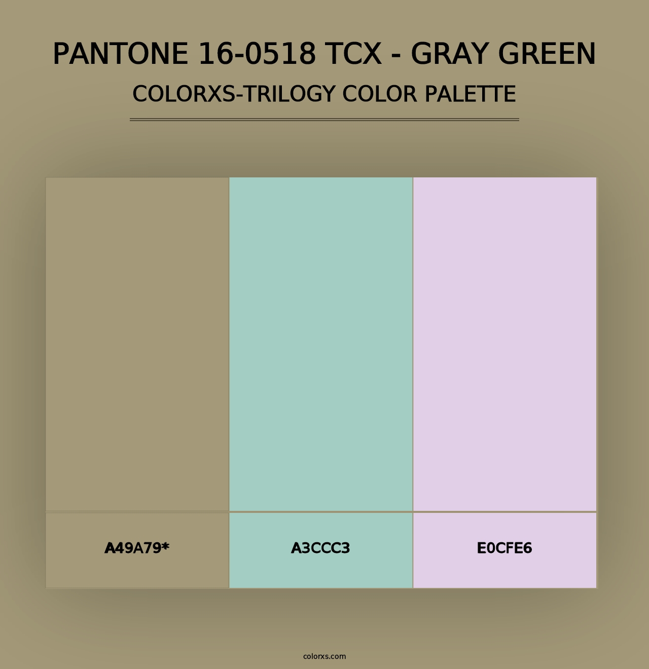 PANTONE 16-0518 TCX - Gray Green - Colorxs Trilogy Palette