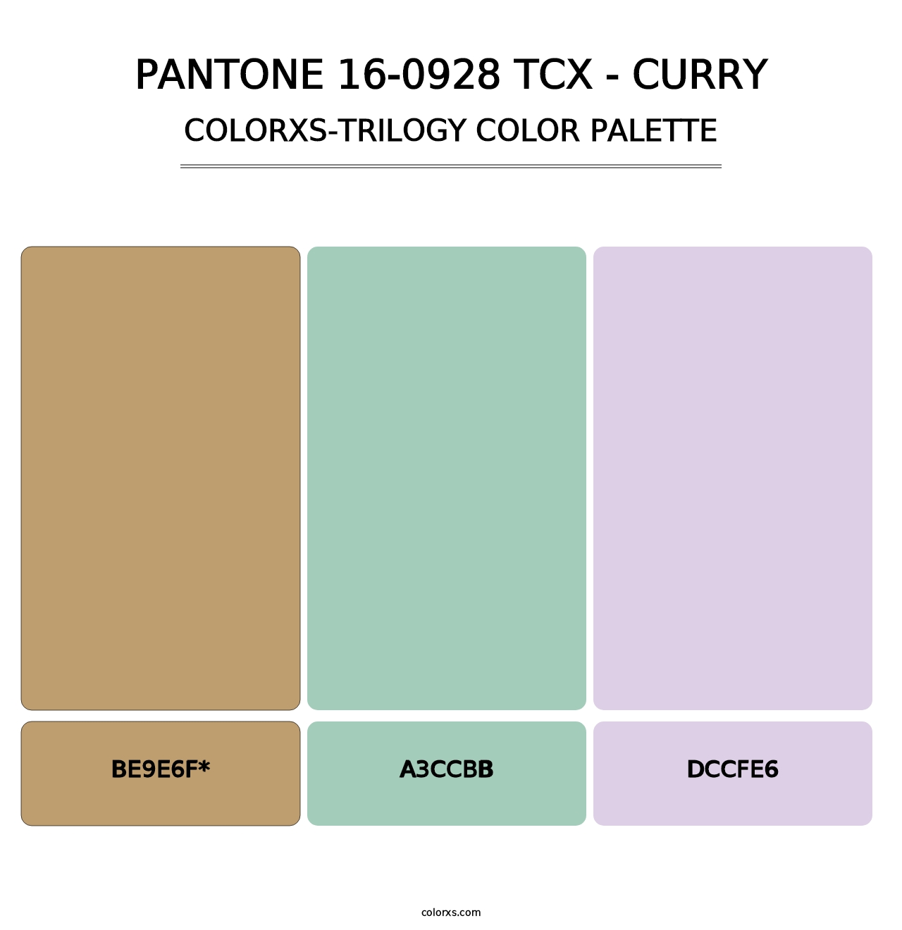 PANTONE 16-0928 TCX - Curry - Colorxs Trilogy Palette