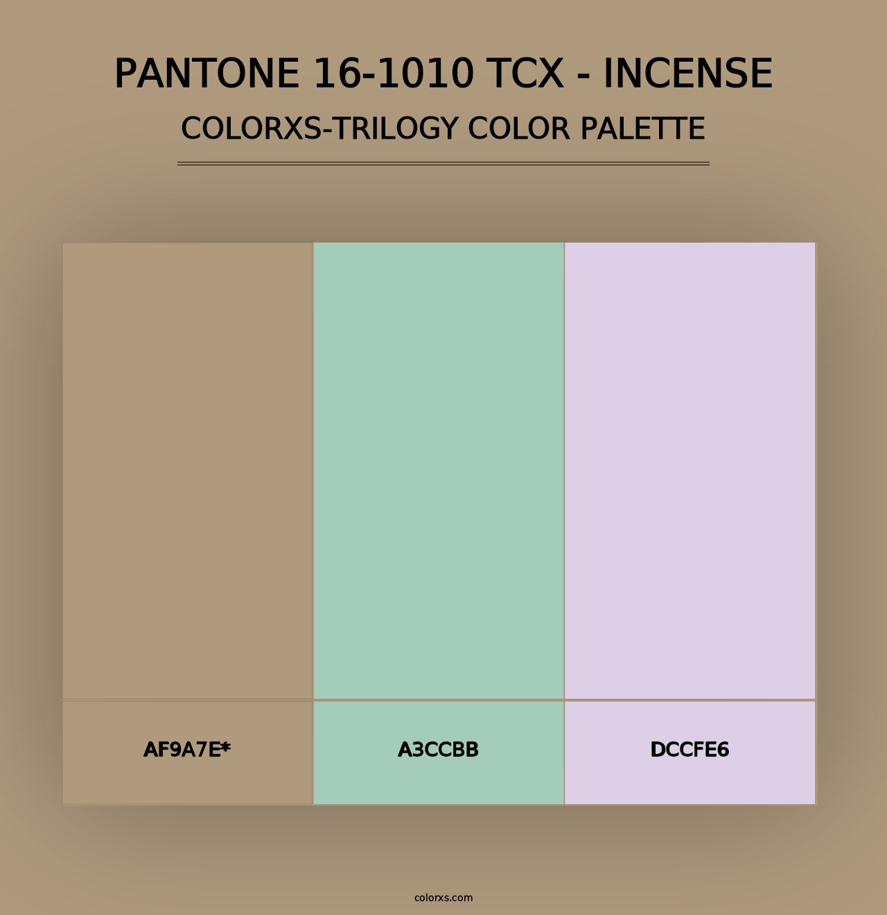 PANTONE 16-1010 TCX - Incense - Colorxs Trilogy Palette