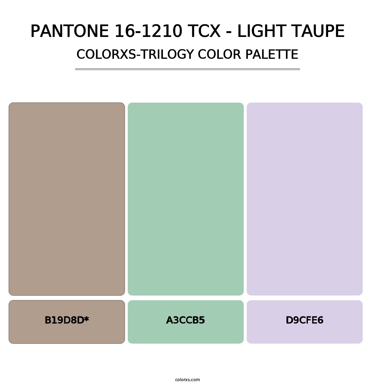 PANTONE 16-1210 TCX - Light Taupe - Colorxs Trilogy Palette