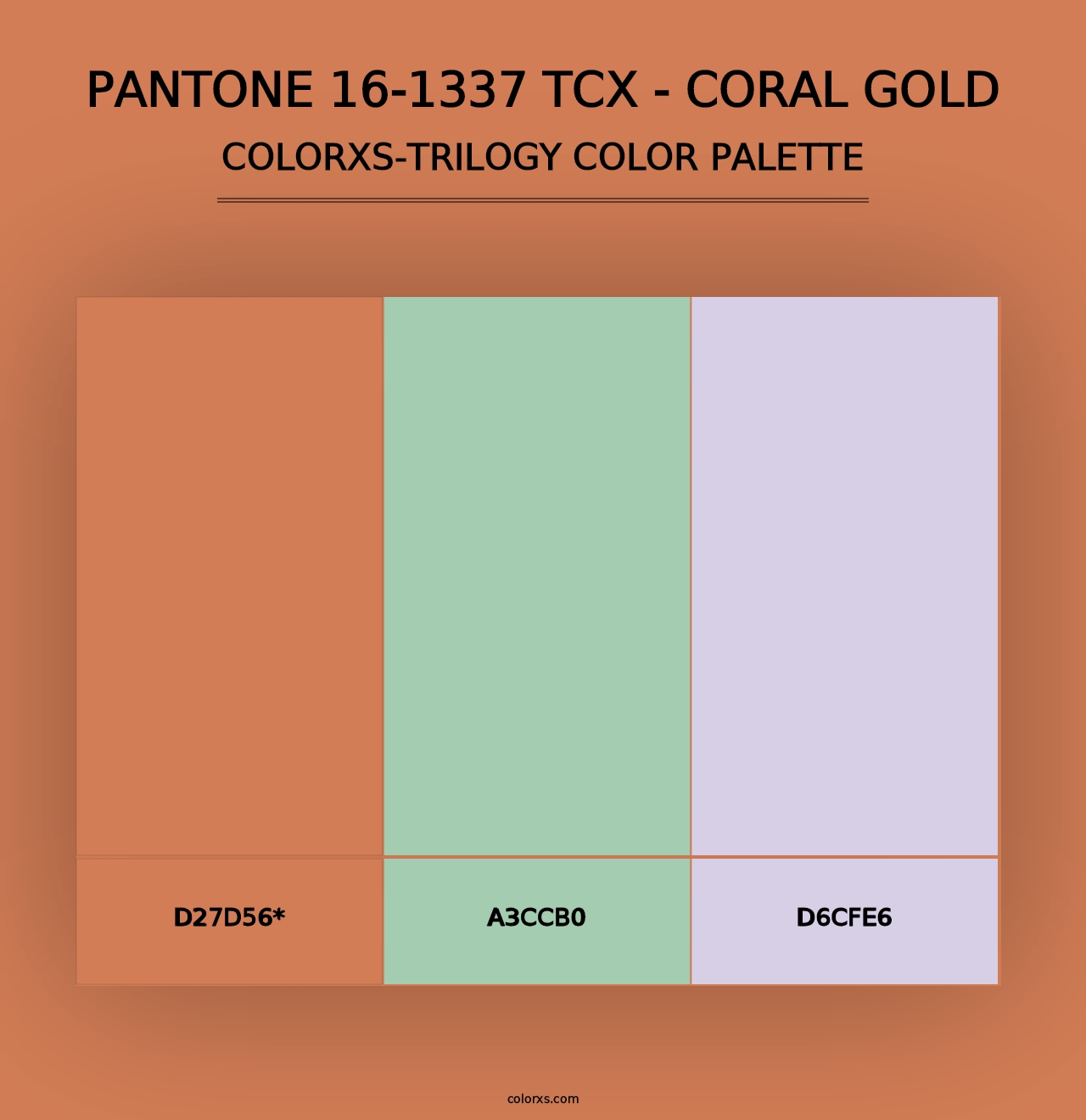 PANTONE 16-1337 TCX - Coral Gold - Colorxs Trilogy Palette