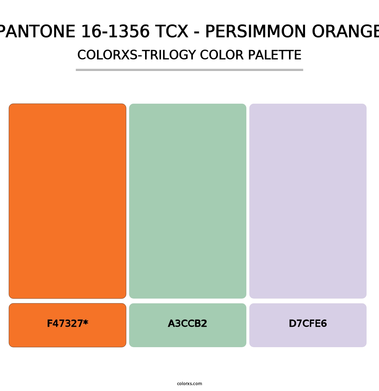 PANTONE 16-1356 TCX - Persimmon Orange - Colorxs Trilogy Palette