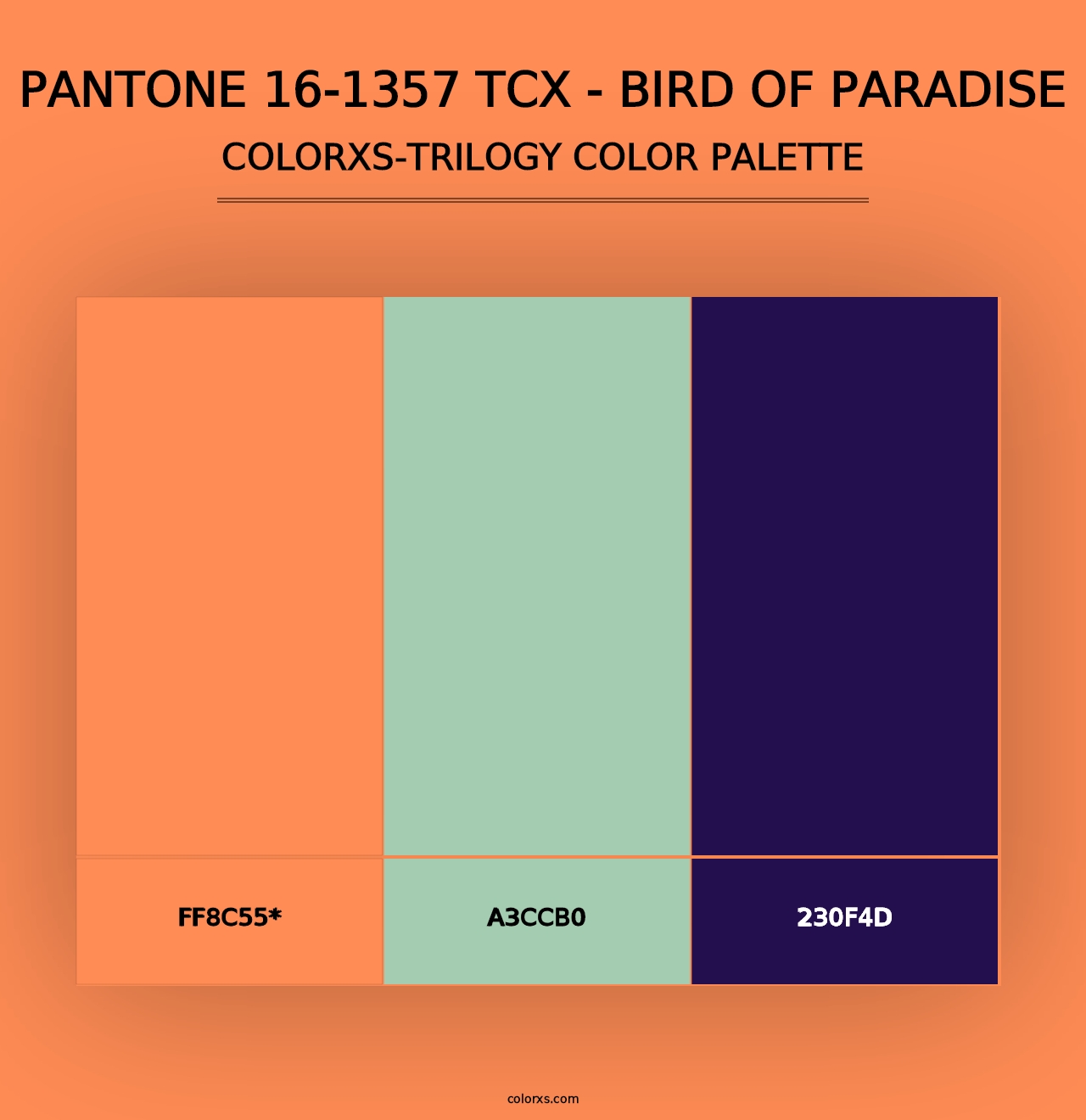 PANTONE 16-1357 TCX - Bird of Paradise - Colorxs Trilogy Palette