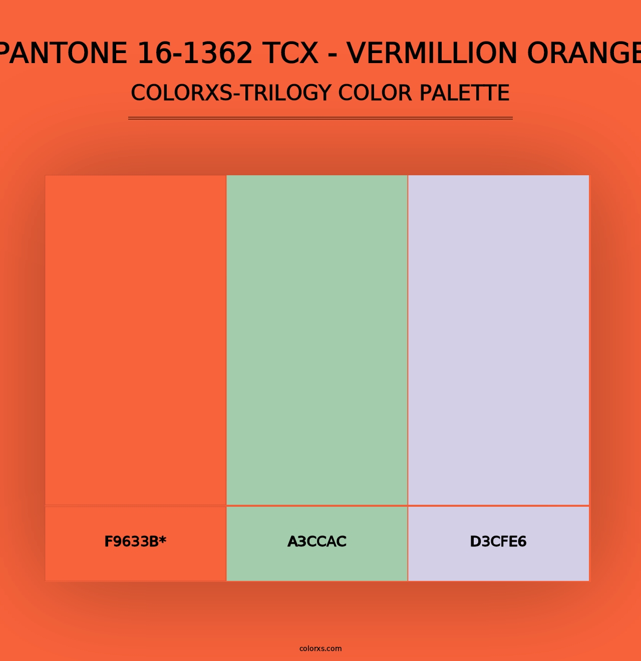 PANTONE 16-1362 TCX - Vermillion Orange - Colorxs Trilogy Palette