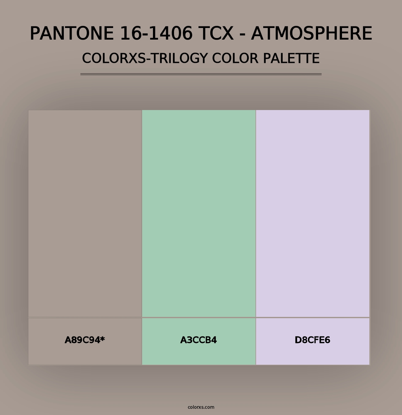 PANTONE 16-1406 TCX - Atmosphere - Colorxs Trilogy Palette