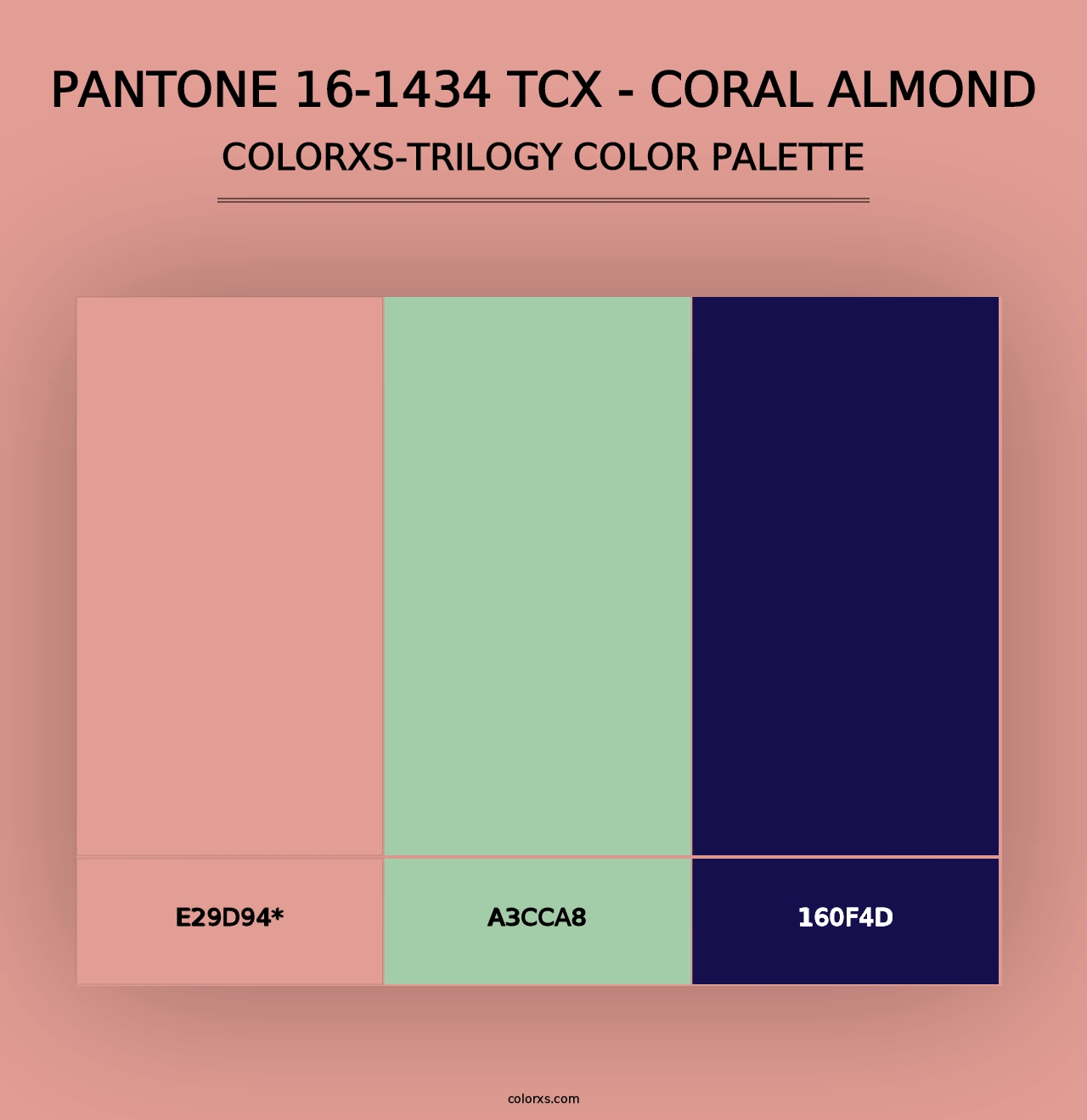 PANTONE 16-1434 TCX - Coral Almond - Colorxs Trilogy Palette