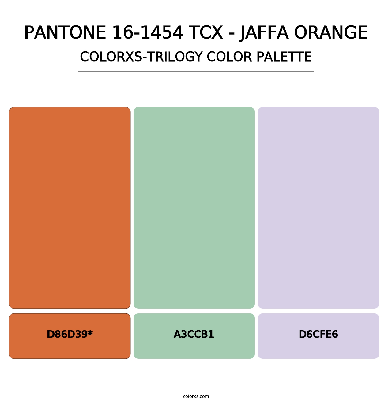 PANTONE 16-1454 TCX - Jaffa Orange - Colorxs Trilogy Palette