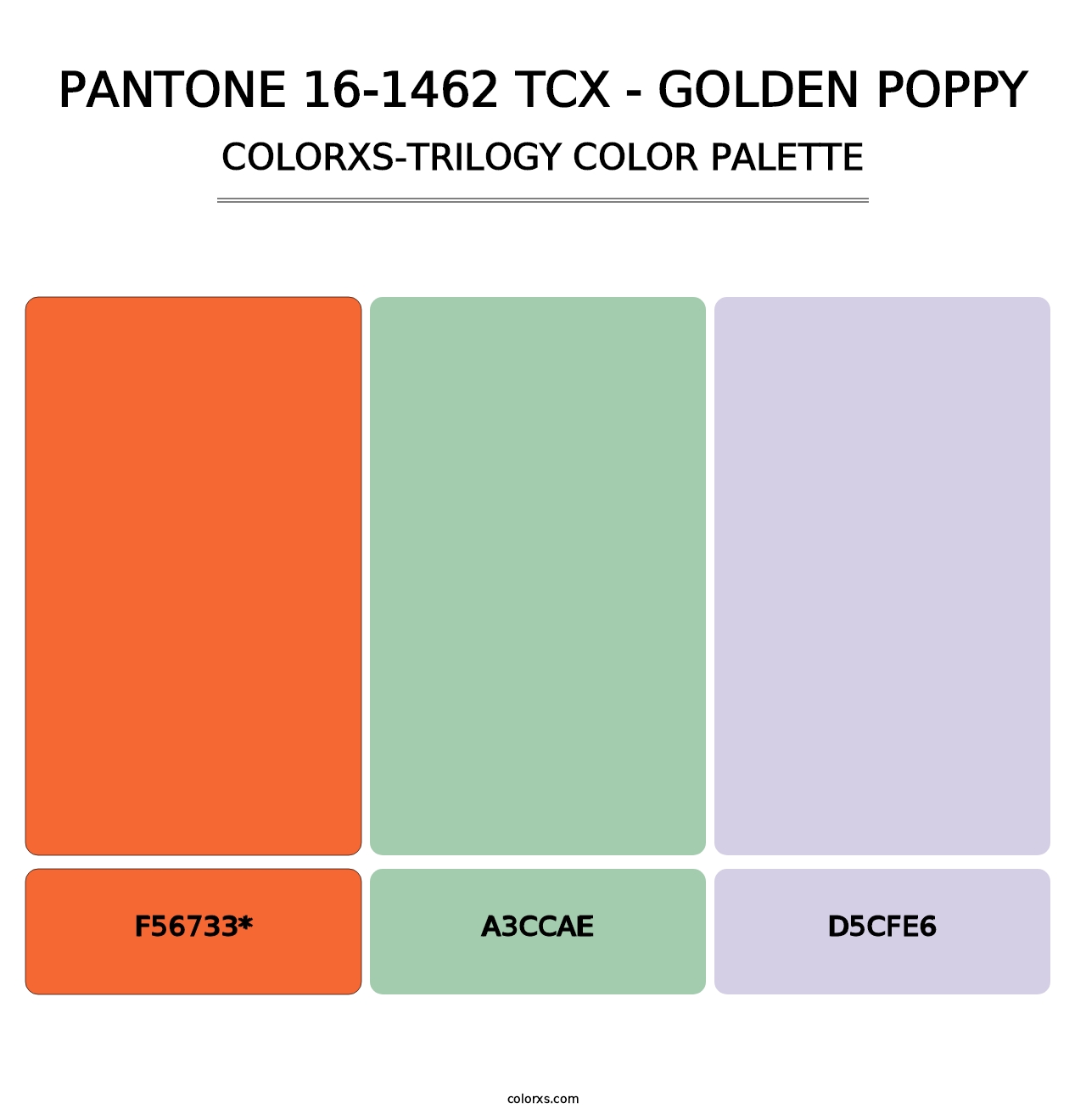 PANTONE 16-1462 TCX - Golden Poppy - Colorxs Trilogy Palette