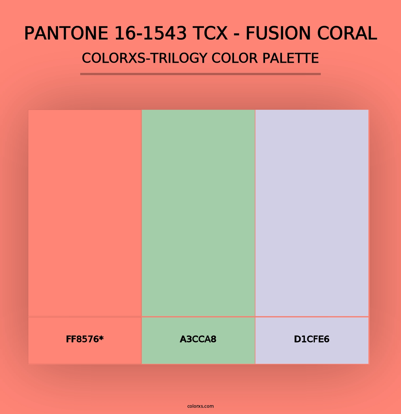 PANTONE 16-1543 TCX - Fusion Coral - Colorxs Trilogy Palette