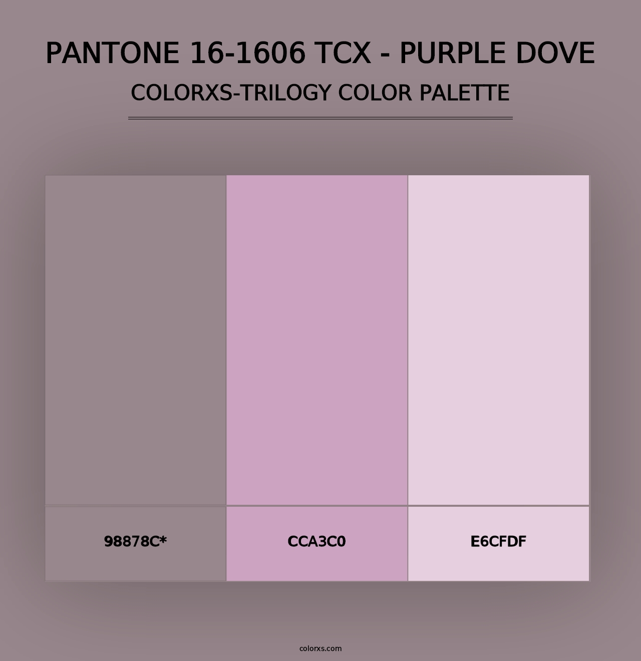 PANTONE 16-1606 TCX - Purple Dove - Colorxs Trilogy Palette