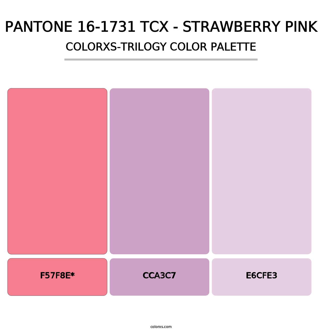 PANTONE 16-1731 TCX - Strawberry Pink - Colorxs Trilogy Palette