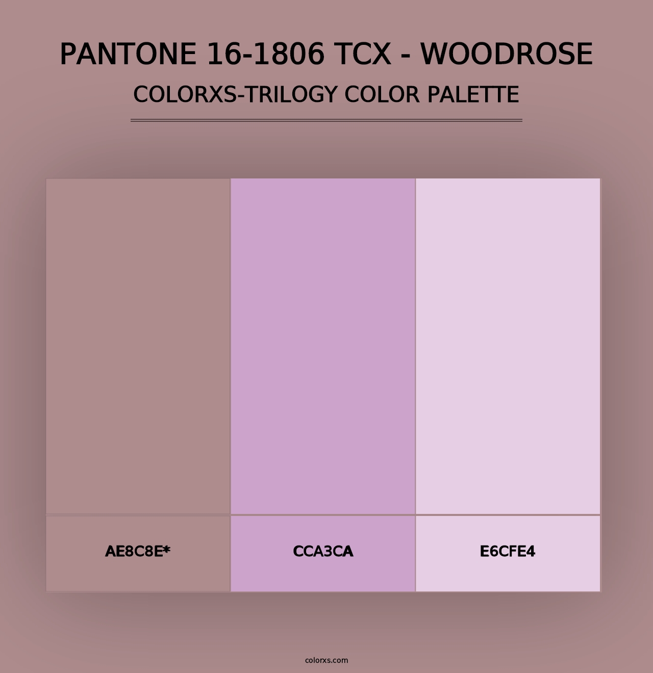 PANTONE 16-1806 TCX - Woodrose - Colorxs Trilogy Palette