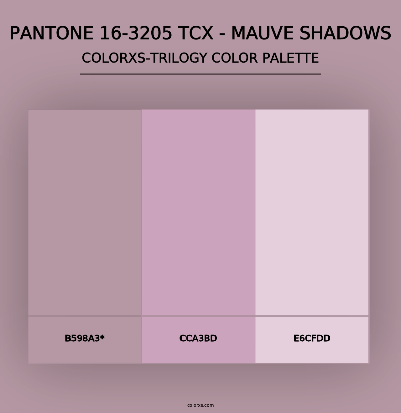 PANTONE 16-3205 TCX - Mauve Shadows - Colorxs Trilogy Palette