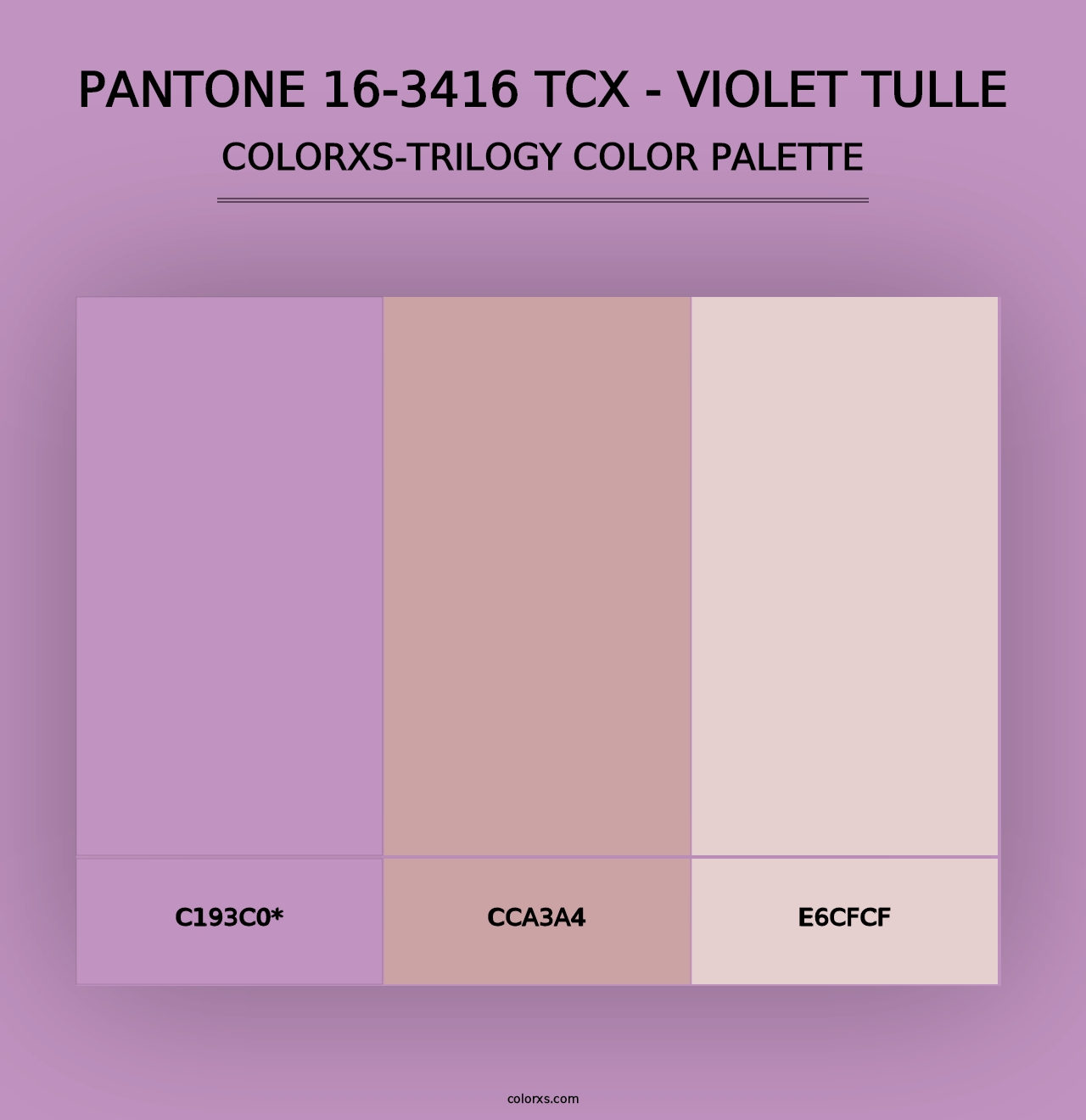 PANTONE 16-3416 TCX - Violet Tulle - Colorxs Trilogy Palette