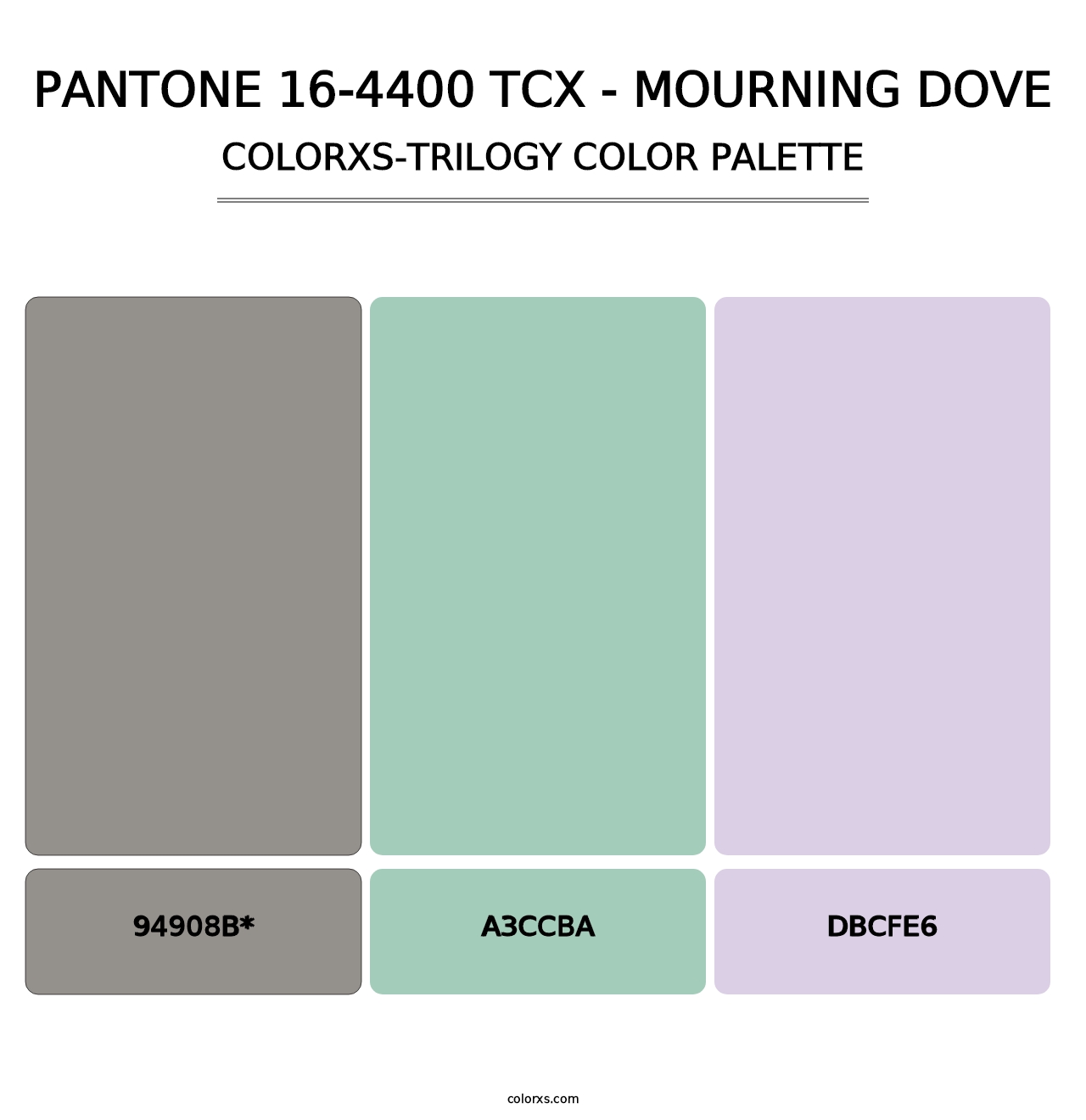 PANTONE 16-4400 TCX - Mourning Dove - Colorxs Trilogy Palette