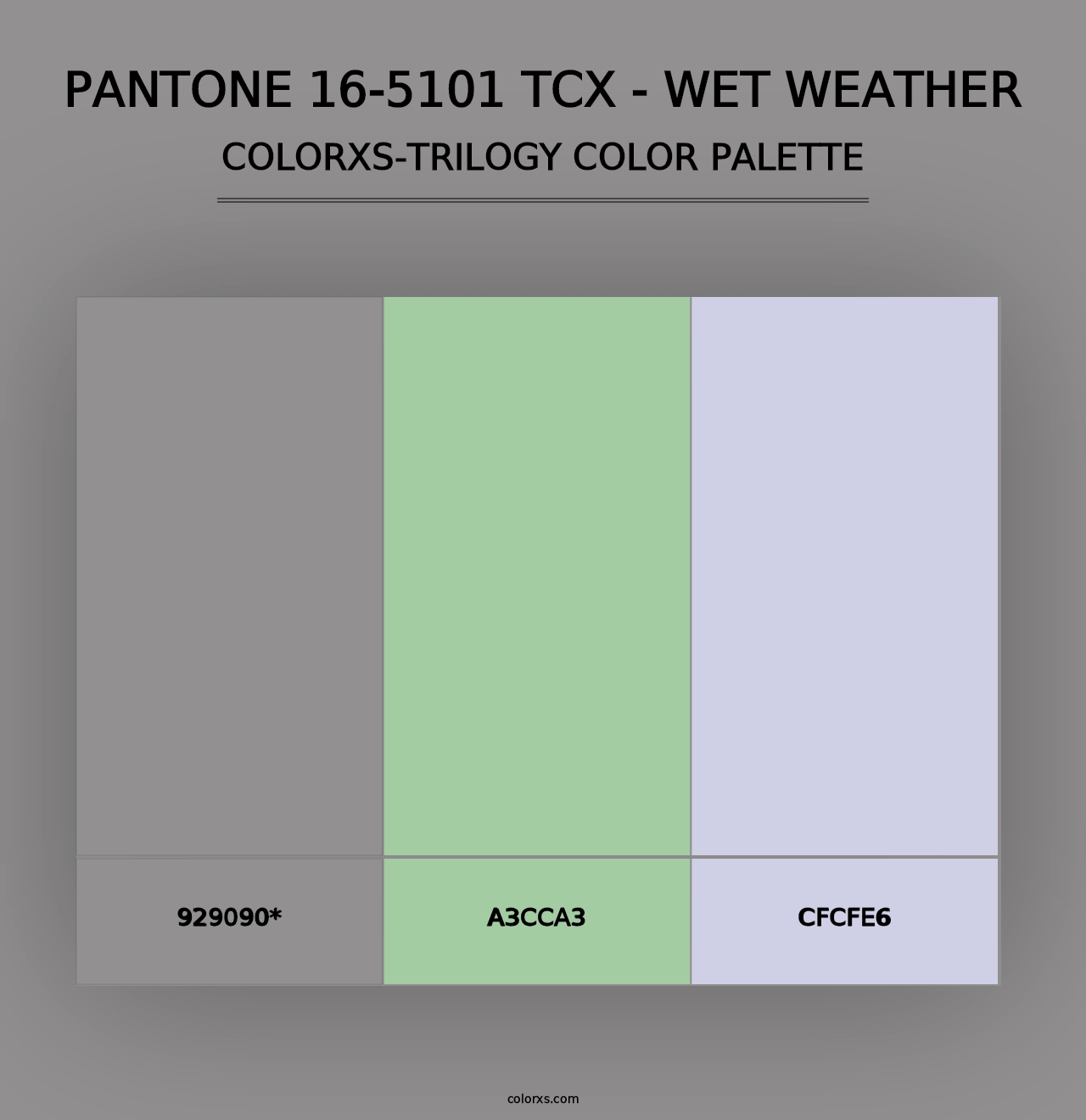 PANTONE 16-5101 TCX - Wet Weather - Colorxs Trilogy Palette