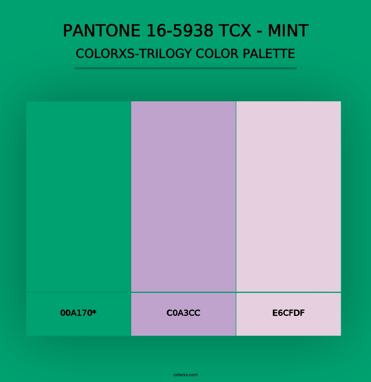 PANTONE 16-5938 TCX - Mint - Colorxs Trilogy Palette