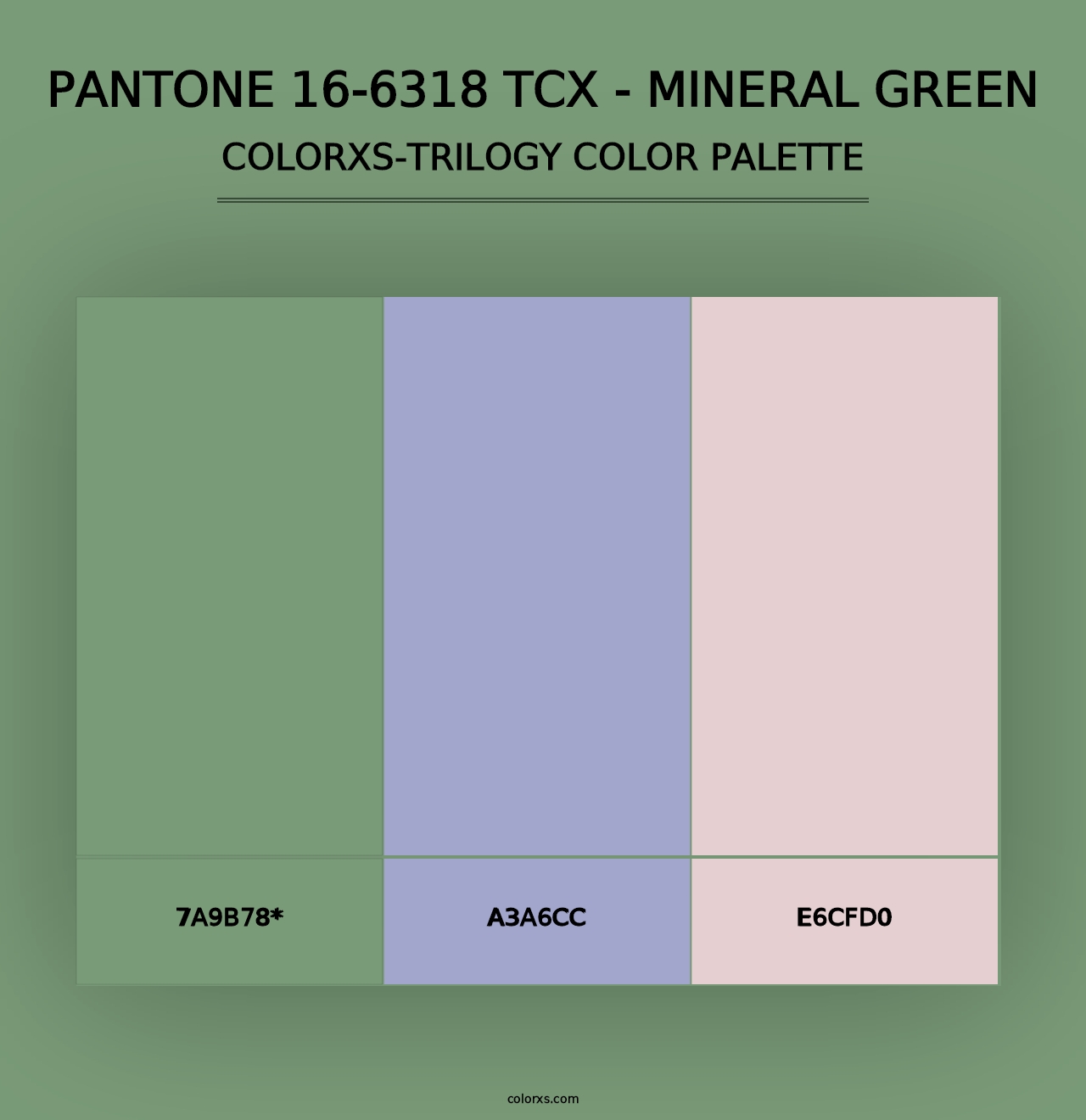 PANTONE 16-6318 TCX - Mineral Green - Colorxs Trilogy Palette