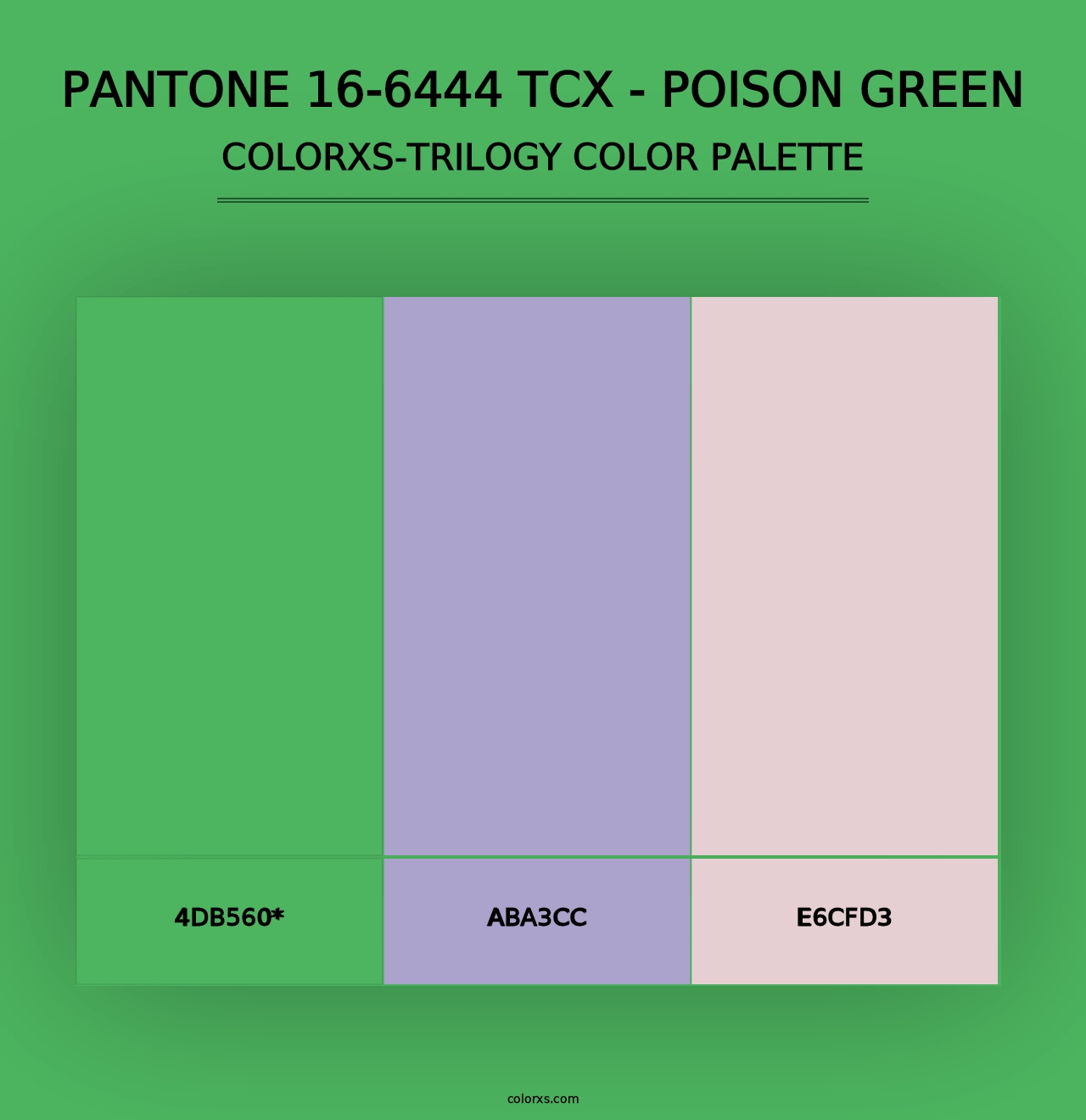 PANTONE 16-6444 TCX - Poison Green - Colorxs Trilogy Palette