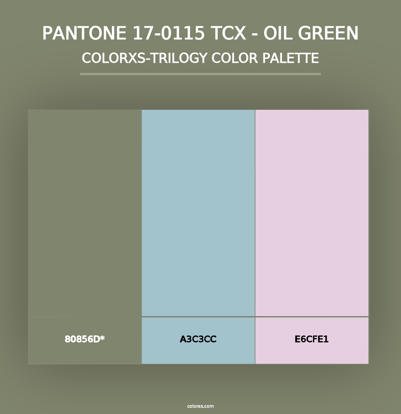 PANTONE 17-0115 TCX - Oil Green - Colorxs Trilogy Palette