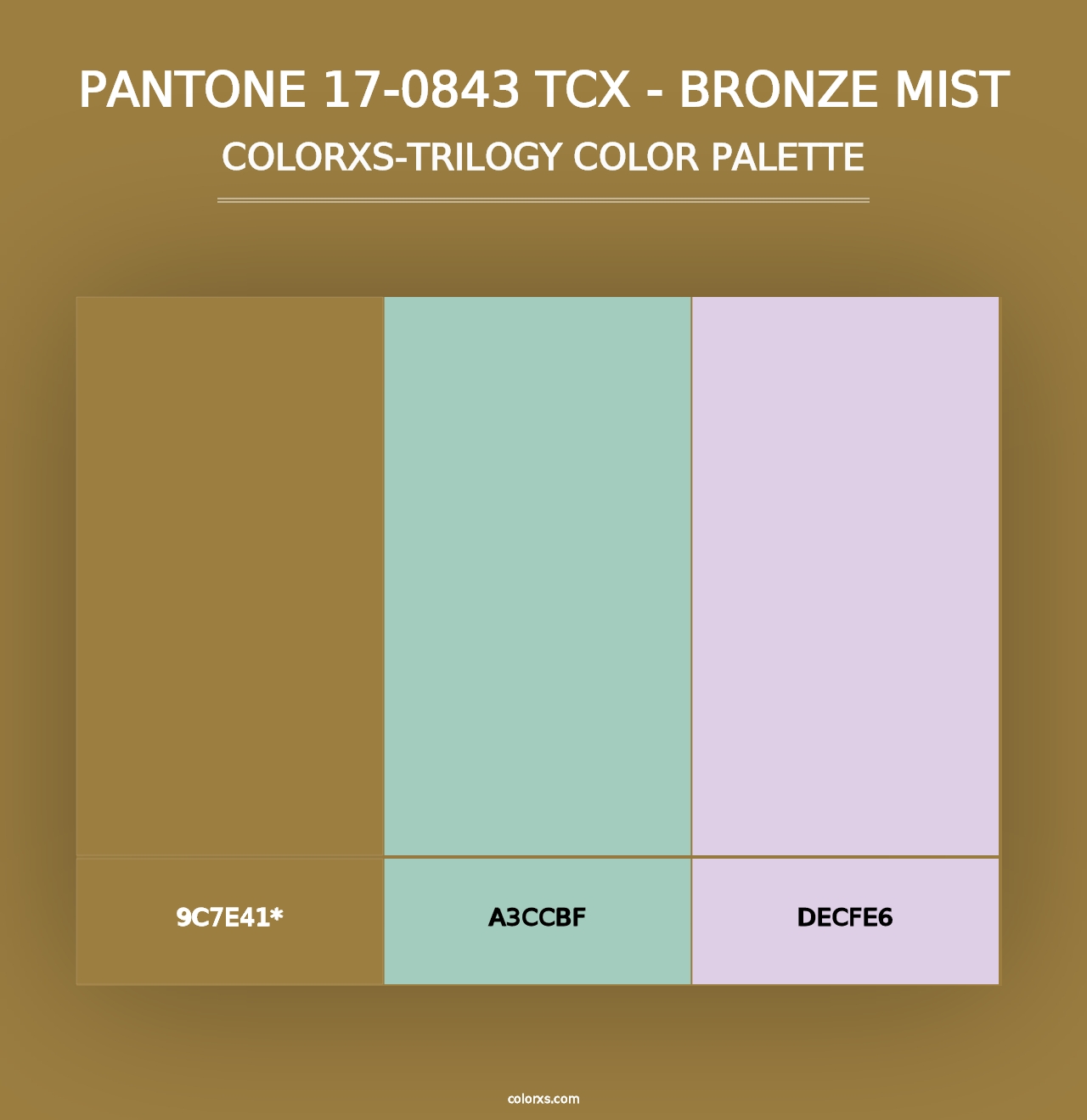 PANTONE 17-0843 TCX - Bronze Mist - Colorxs Trilogy Palette