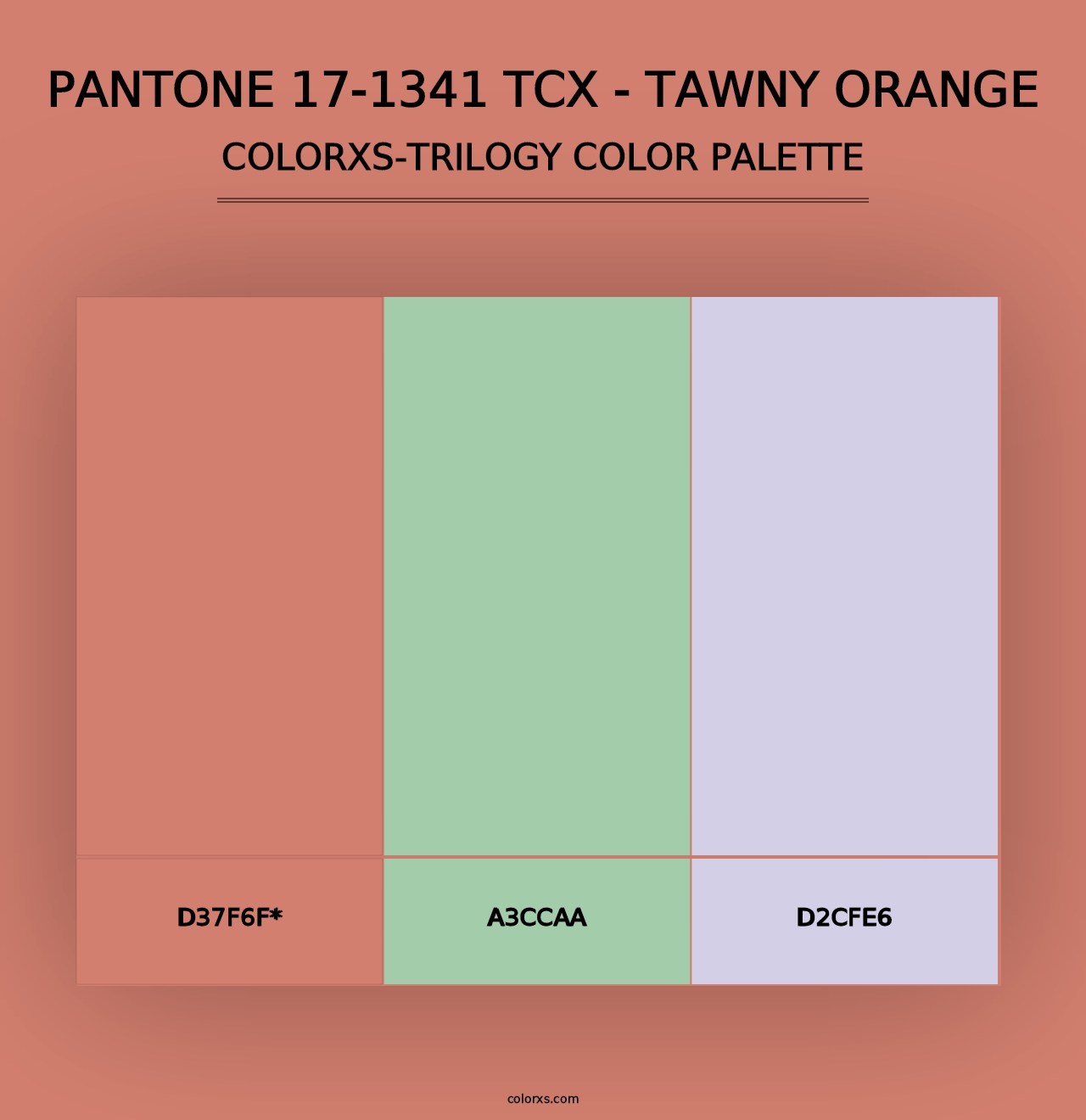 PANTONE 17-1341 TCX - Tawny Orange - Colorxs Trilogy Palette