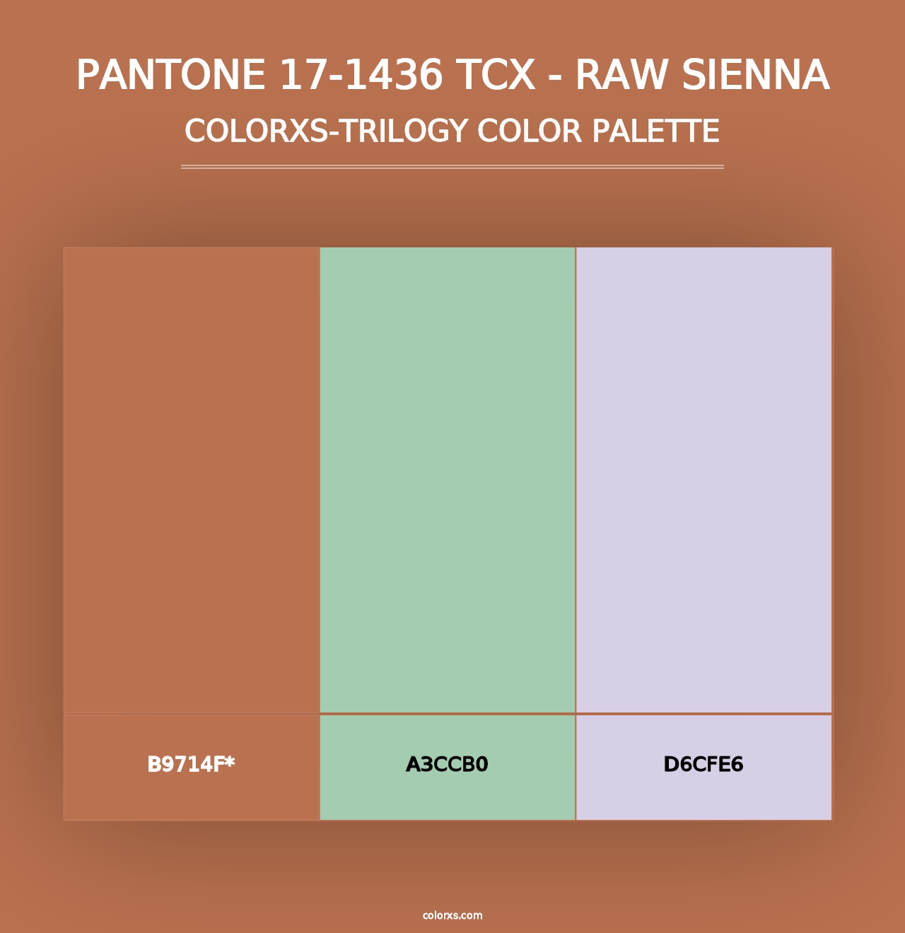 PANTONE 17-1436 TCX - Raw Sienna - Colorxs Trilogy Palette