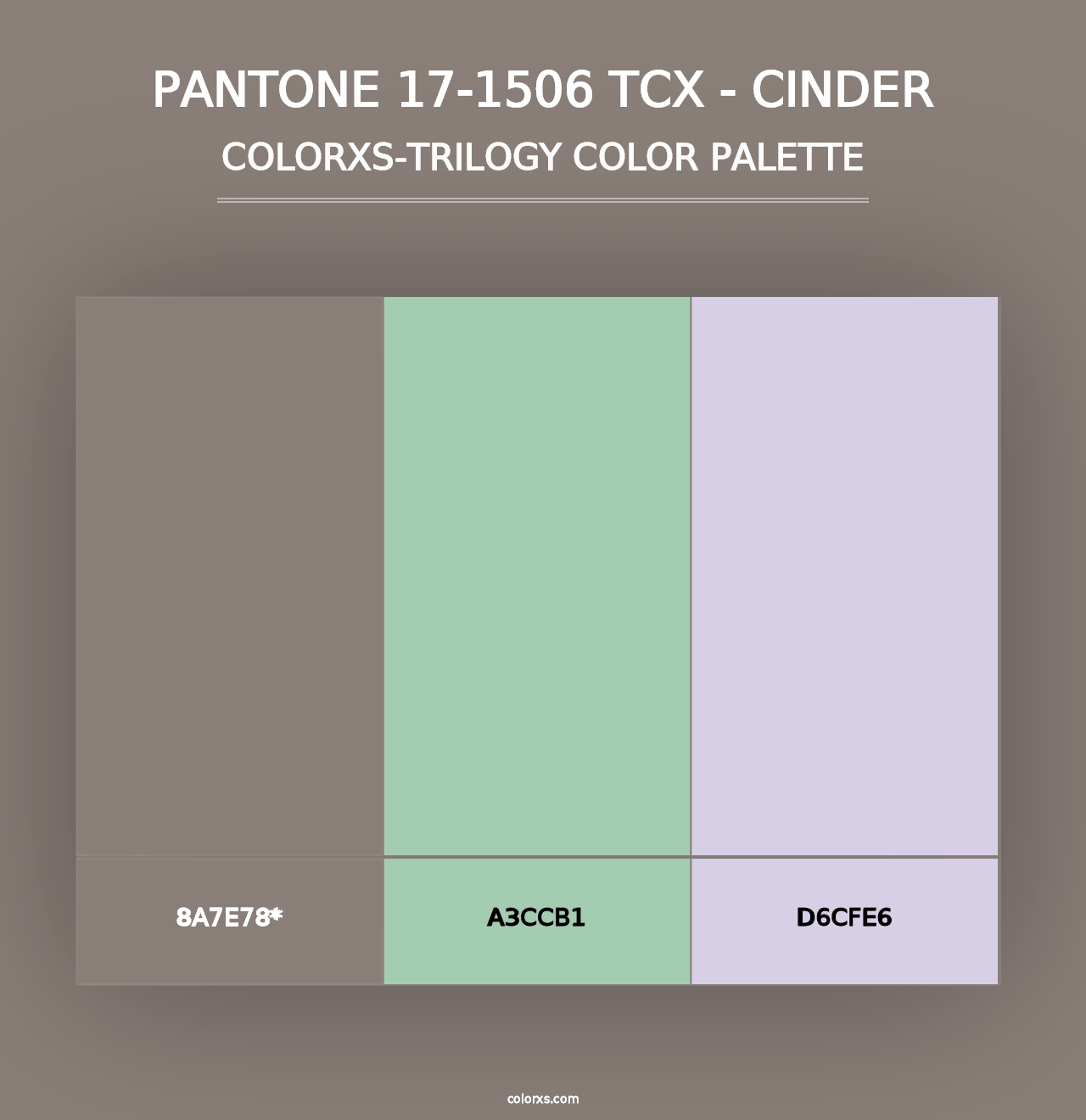 PANTONE 17-1506 TCX - Cinder - Colorxs Trilogy Palette