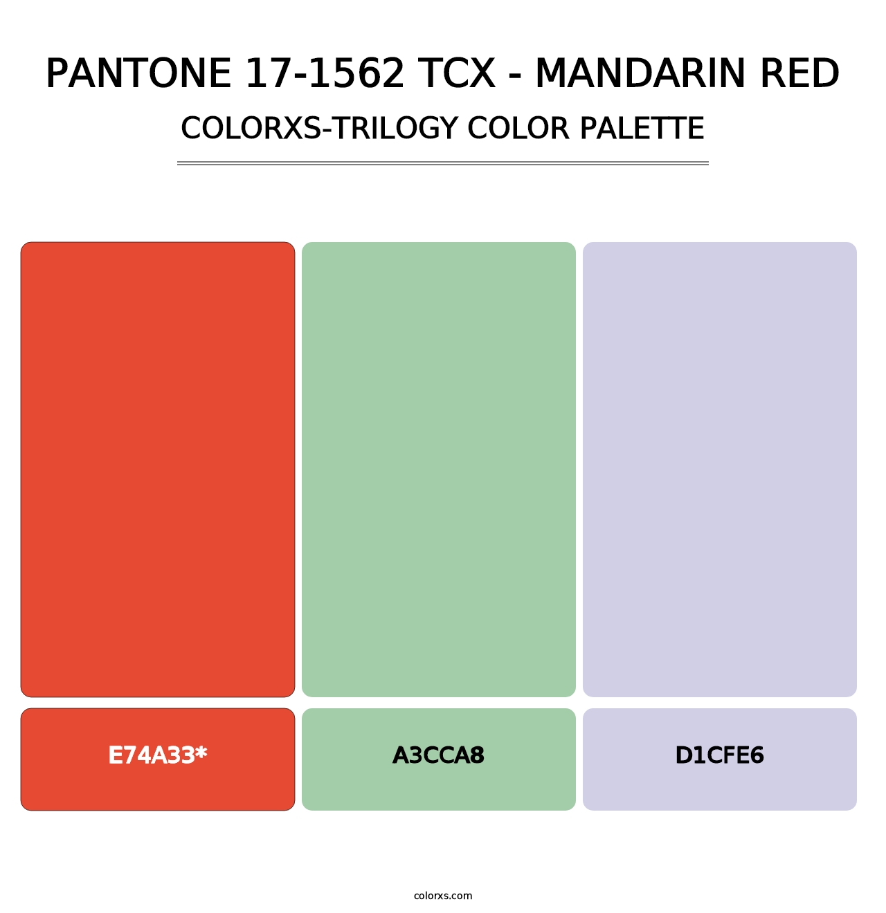 PANTONE 17-1562 TCX - Mandarin Red - Colorxs Trilogy Palette