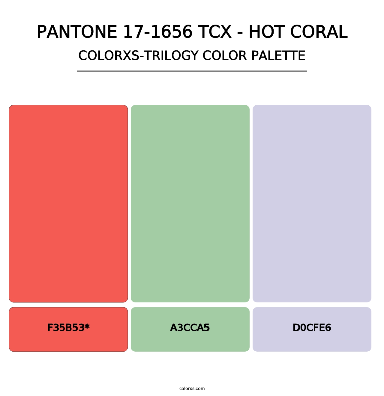 PANTONE 17-1656 TCX - Hot Coral - Colorxs Trilogy Palette