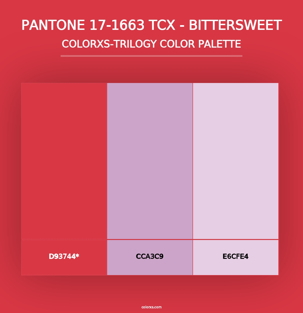 PANTONE 17-1663 TCX - Bittersweet - Colorxs Trilogy Palette