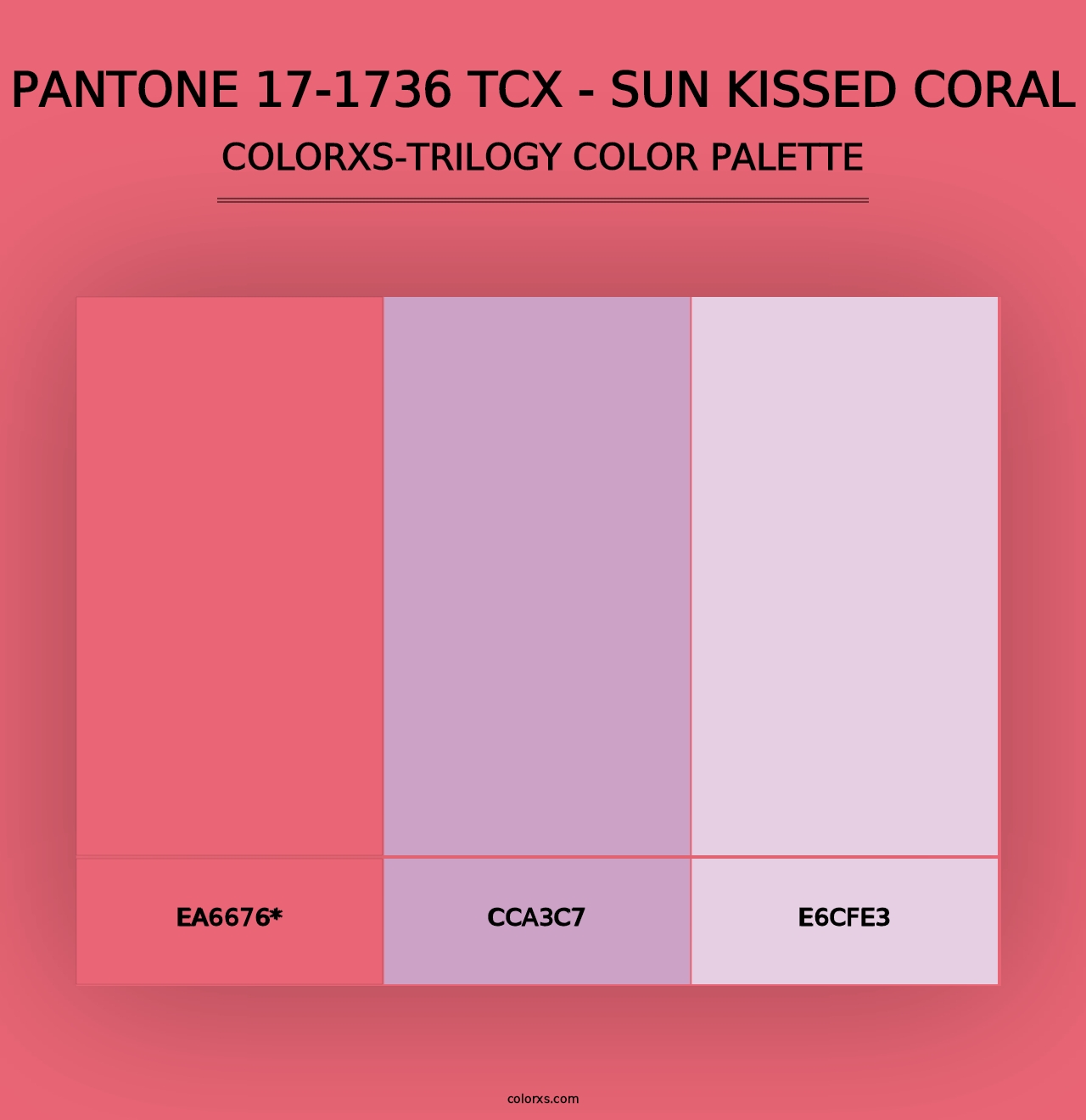 PANTONE 17-1736 TCX - Sun Kissed Coral - Colorxs Trilogy Palette