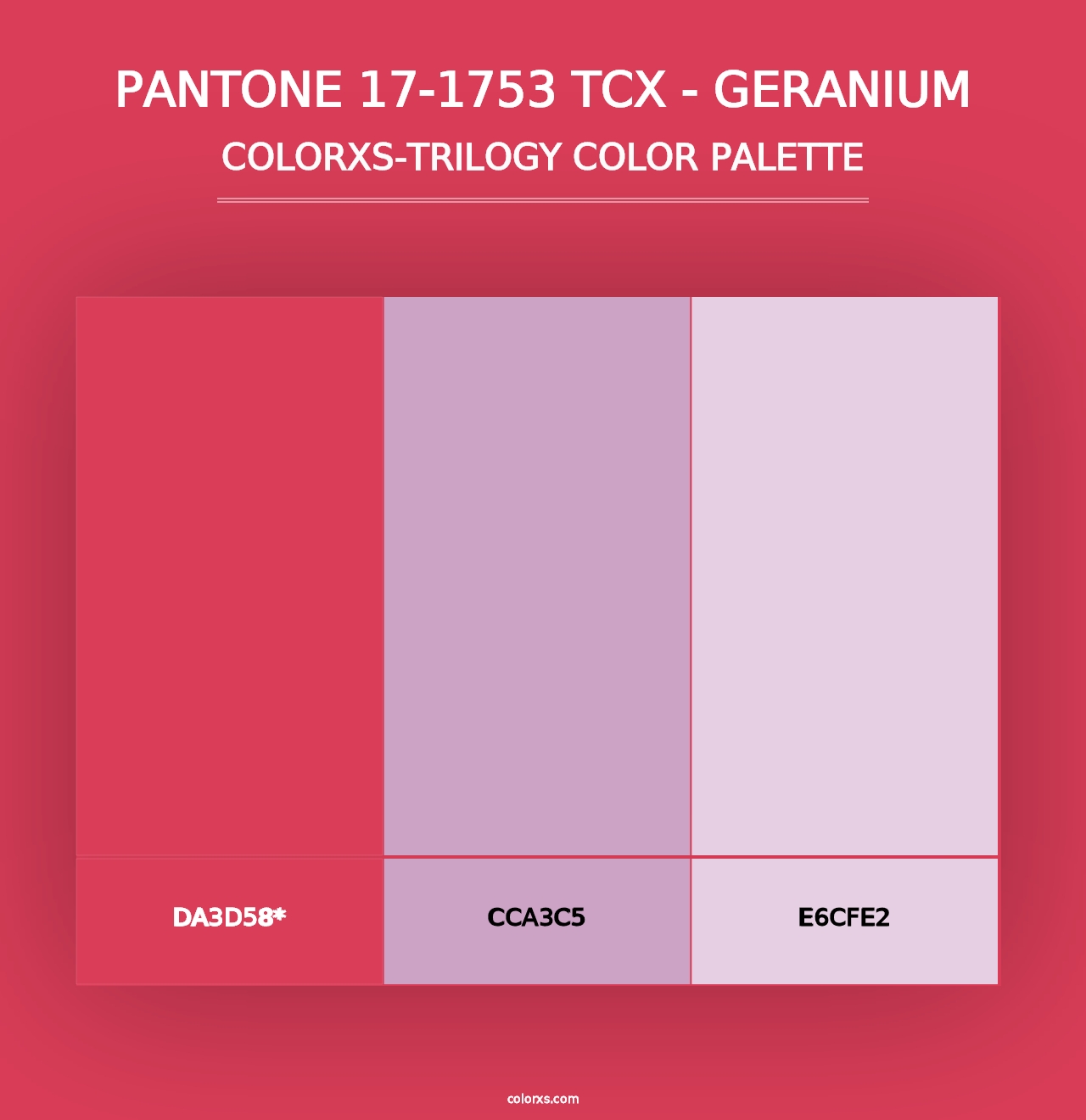 PANTONE 17-1753 TCX - Geranium - Colorxs Trilogy Palette