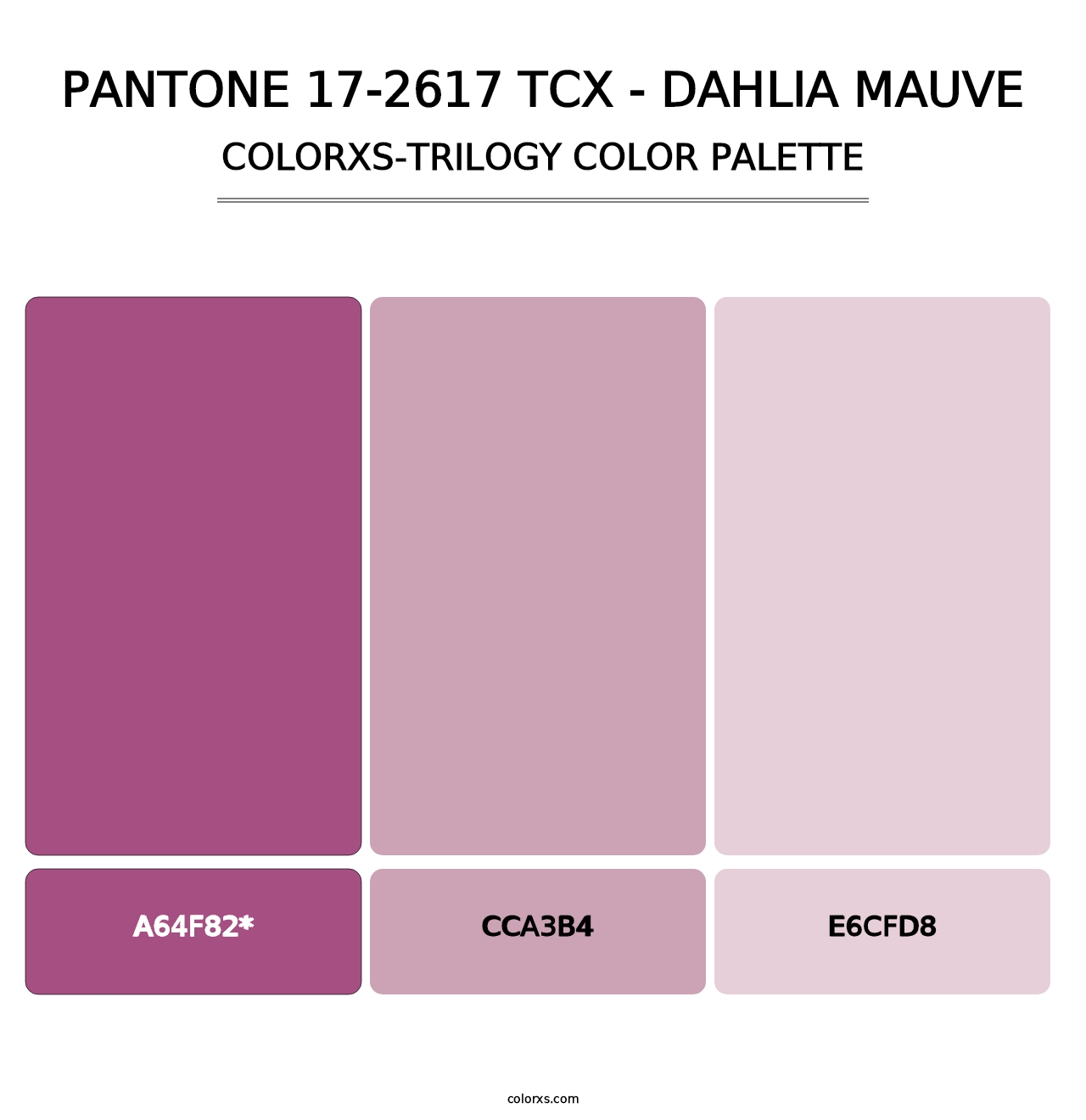 PANTONE 17-2617 TCX - Dahlia Mauve - Colorxs Trilogy Palette