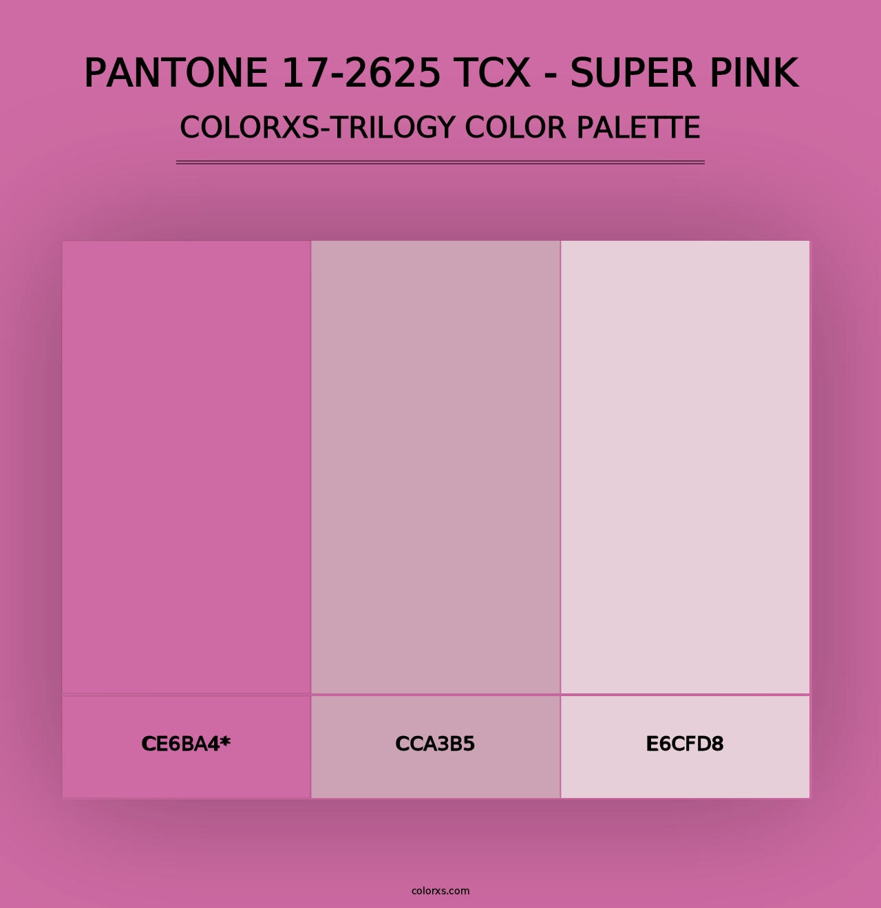 PANTONE 17-2625 TCX - Super Pink - Colorxs Trilogy Palette