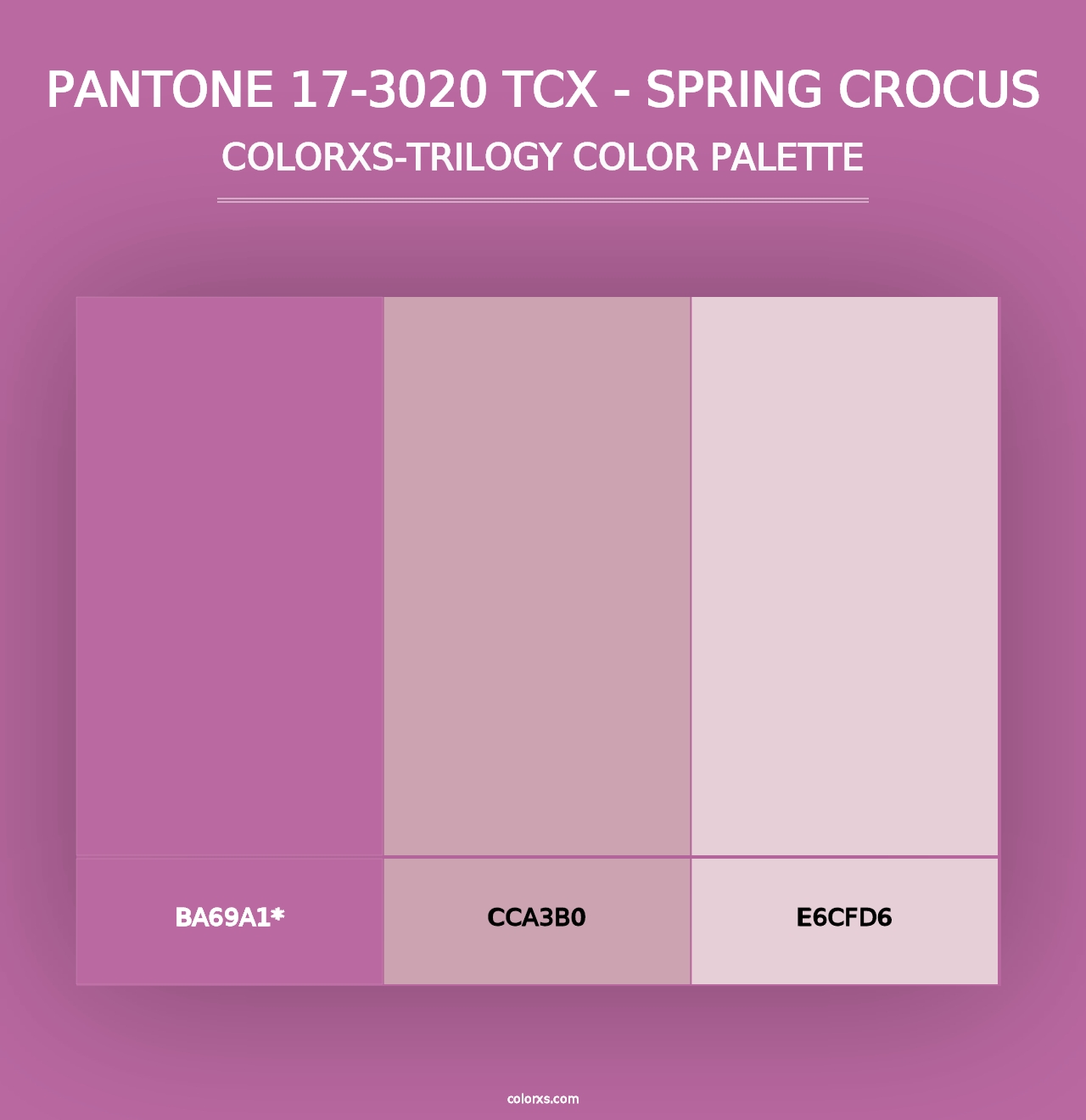 PANTONE 17-3020 TCX - Spring Crocus - Colorxs Trilogy Palette