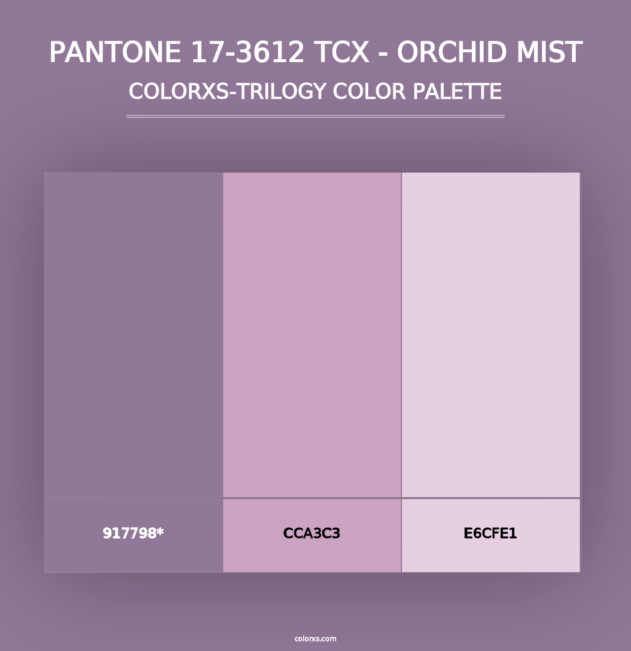 PANTONE 17-3612 TCX - Orchid Mist - Colorxs Trilogy Palette