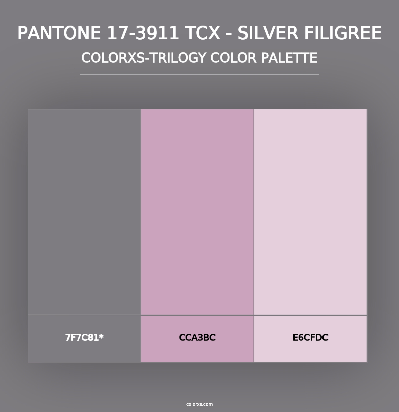 PANTONE 17-3911 TCX - Silver Filigree - Colorxs Trilogy Palette