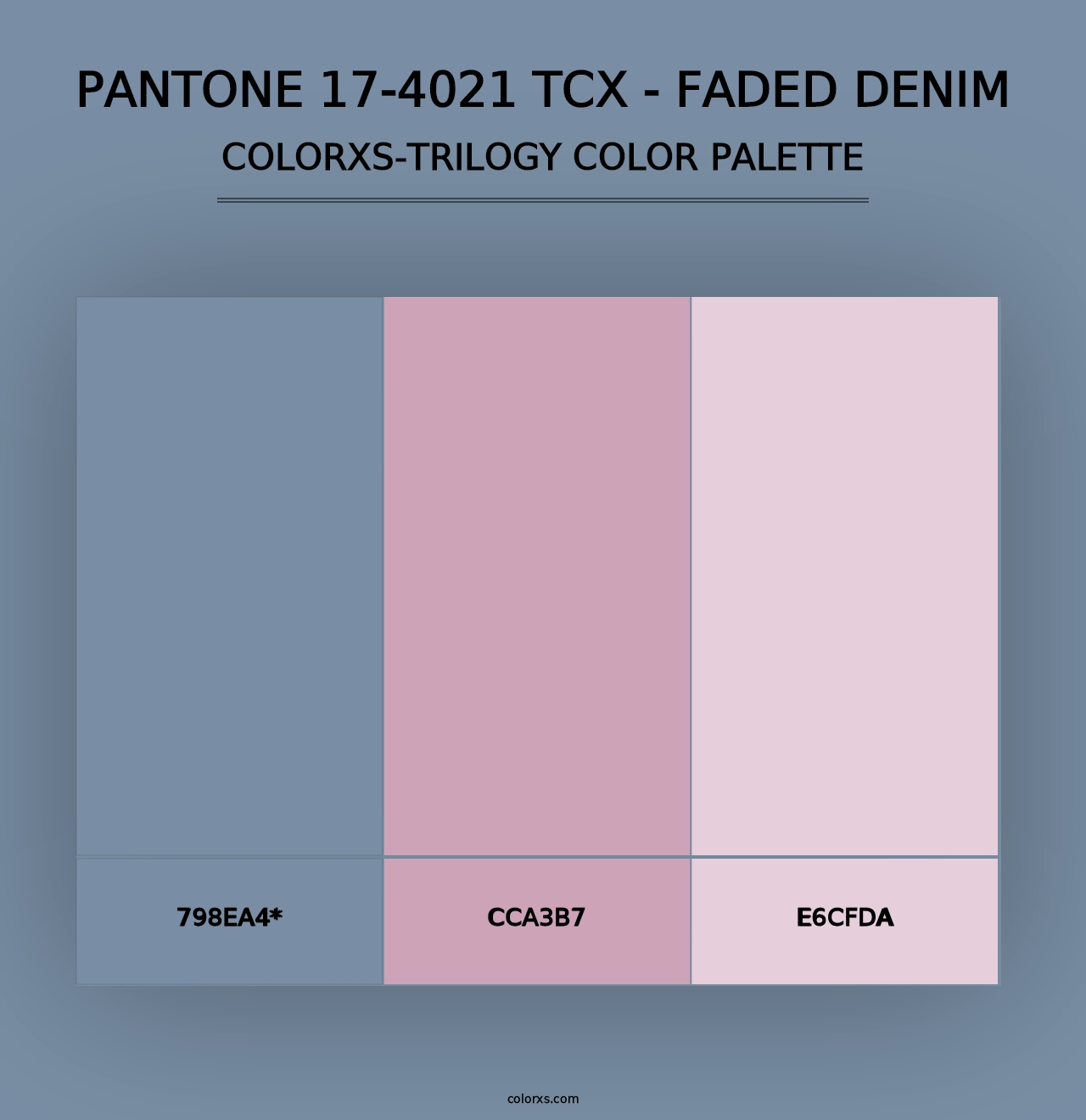 PANTONE 17-4021 TCX - Faded Denim - Colorxs Trilogy Palette