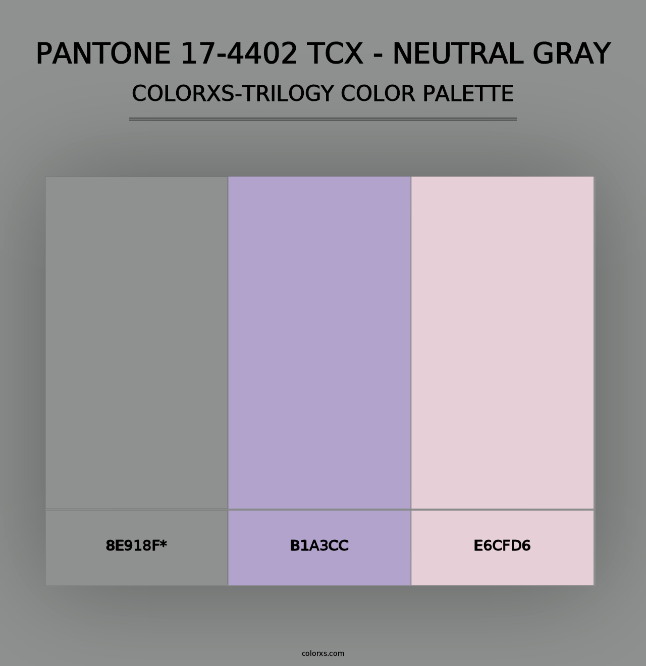 PANTONE 17-4402 TCX - Neutral Gray - Colorxs Trilogy Palette