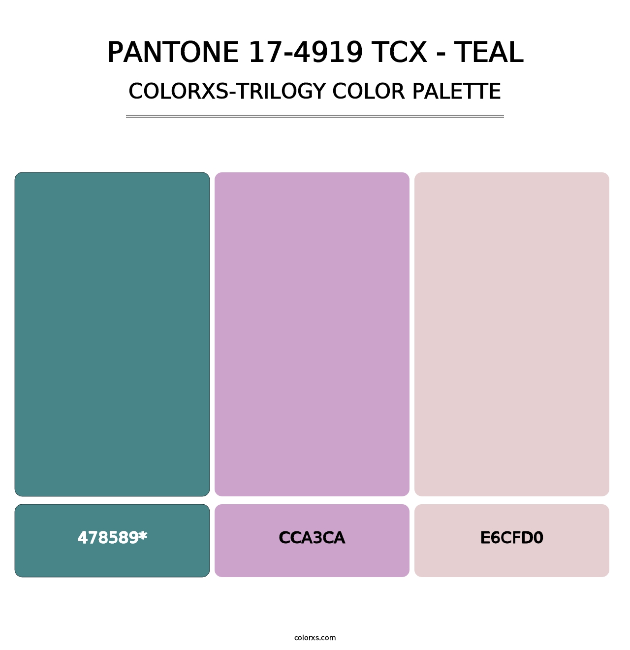 PANTONE 17-4919 TCX - Teal - Colorxs Trilogy Palette