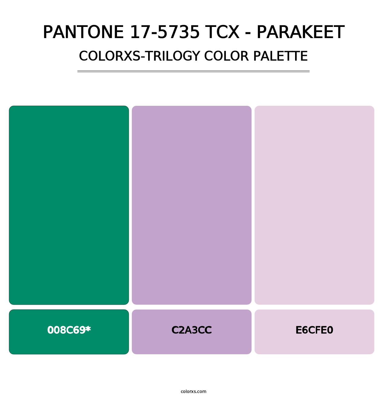 PANTONE 17-5735 TCX - Parakeet - Colorxs Trilogy Palette