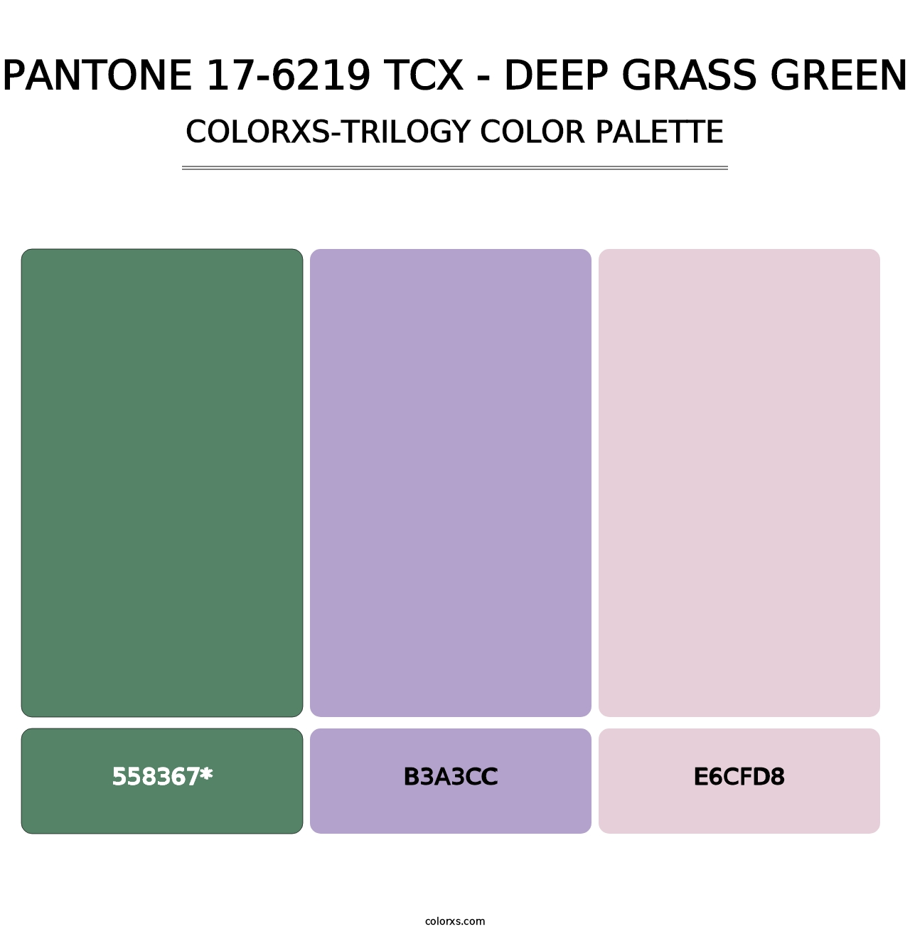 PANTONE 17-6219 TCX - Deep Grass Green - Colorxs Trilogy Palette