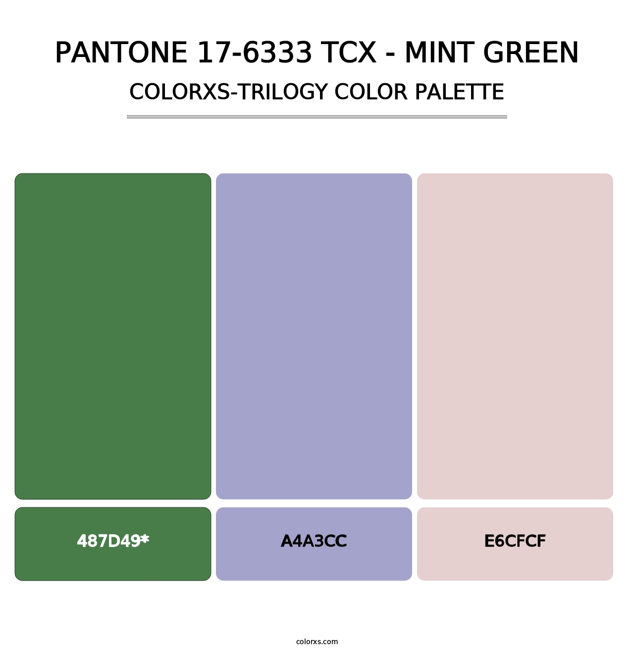 PANTONE 17-6333 TCX - Mint Green - Colorxs Trilogy Palette