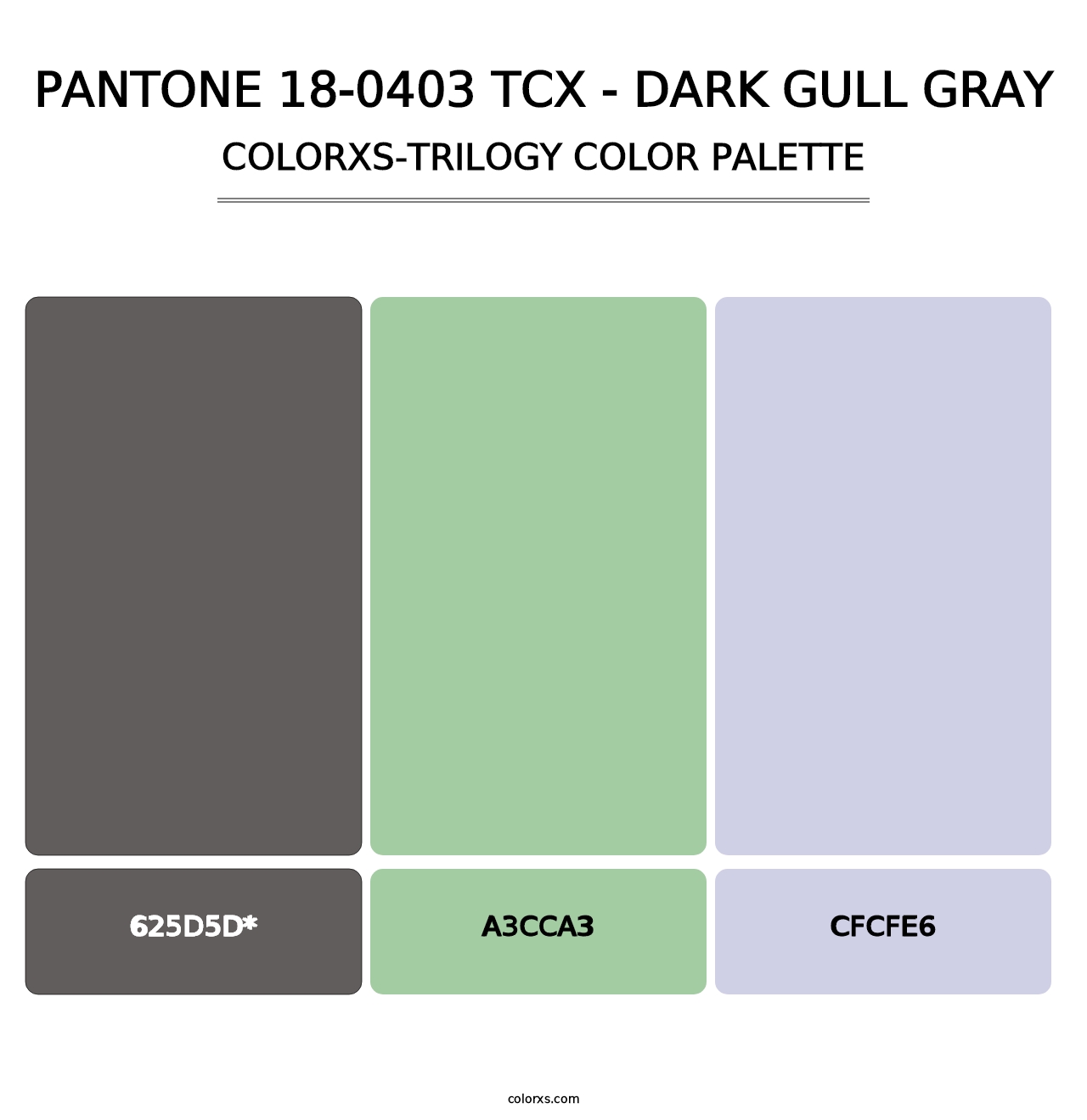 PANTONE 18-0403 TCX - Dark Gull Gray - Colorxs Trilogy Palette