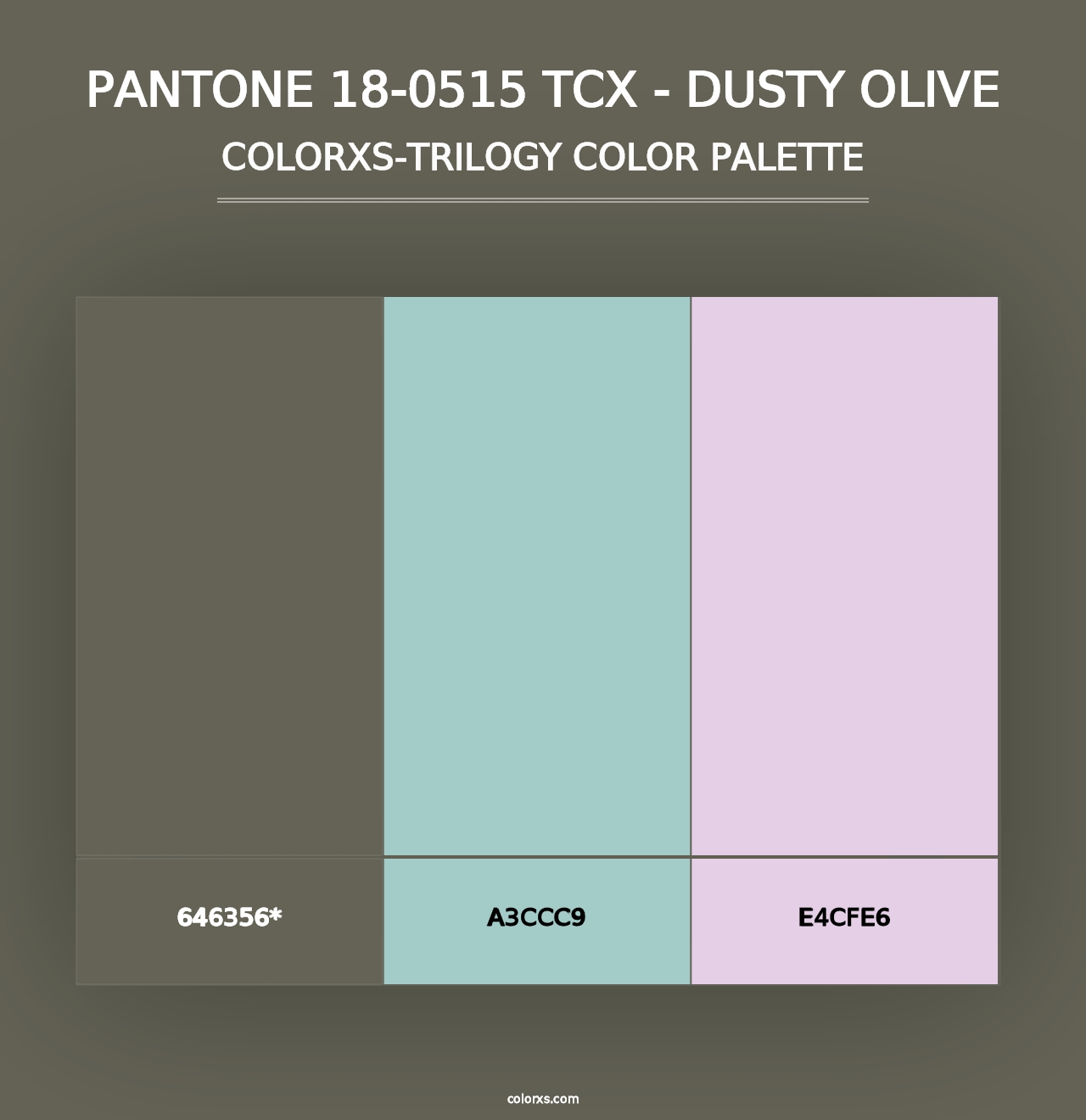 PANTONE 18-0515 TCX - Dusty Olive - Colorxs Trilogy Palette