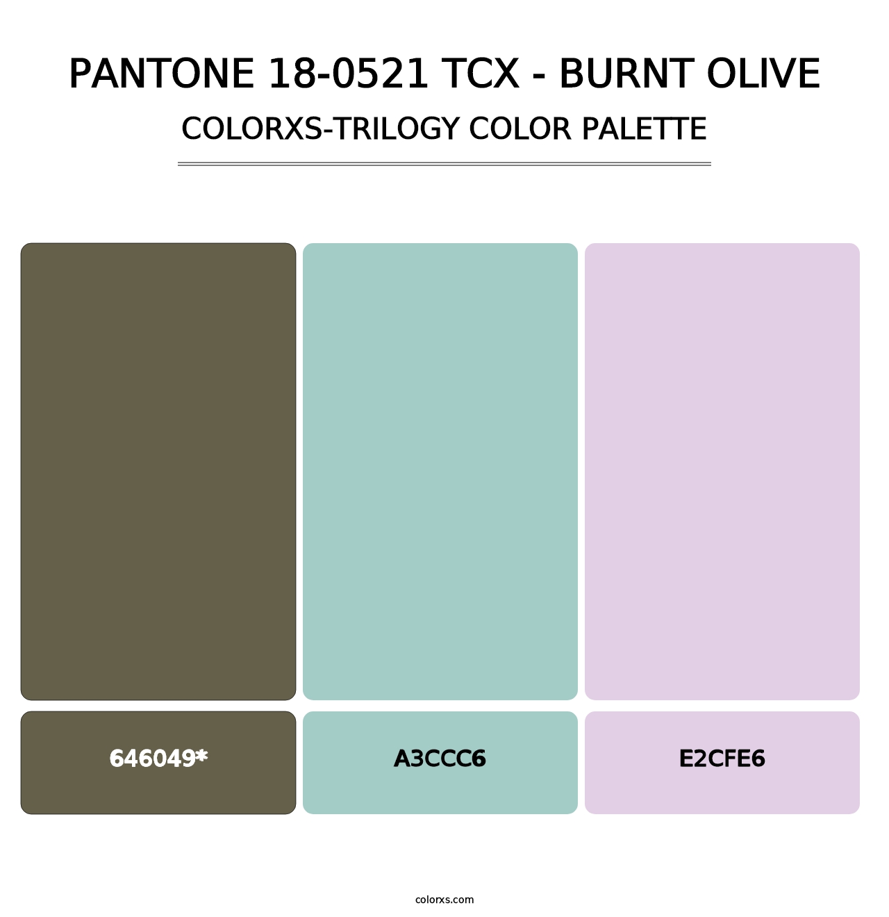 PANTONE 18-0521 TCX - Burnt Olive - Colorxs Trilogy Palette