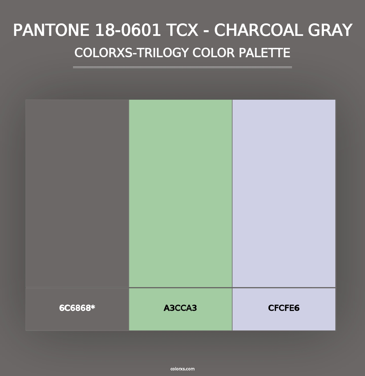 PANTONE 18-0601 TCX - Charcoal Gray - Colorxs Trilogy Palette